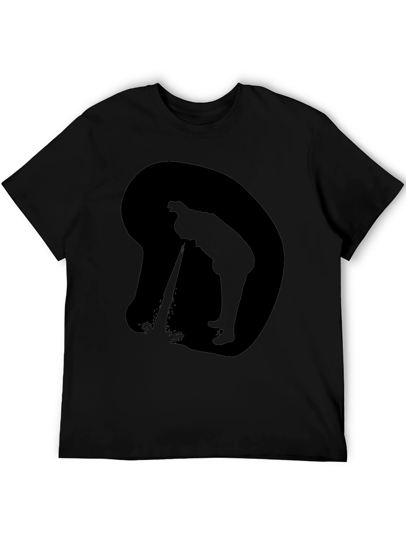 Silhouette Peeing T-Shirt - Black Graphic Tee