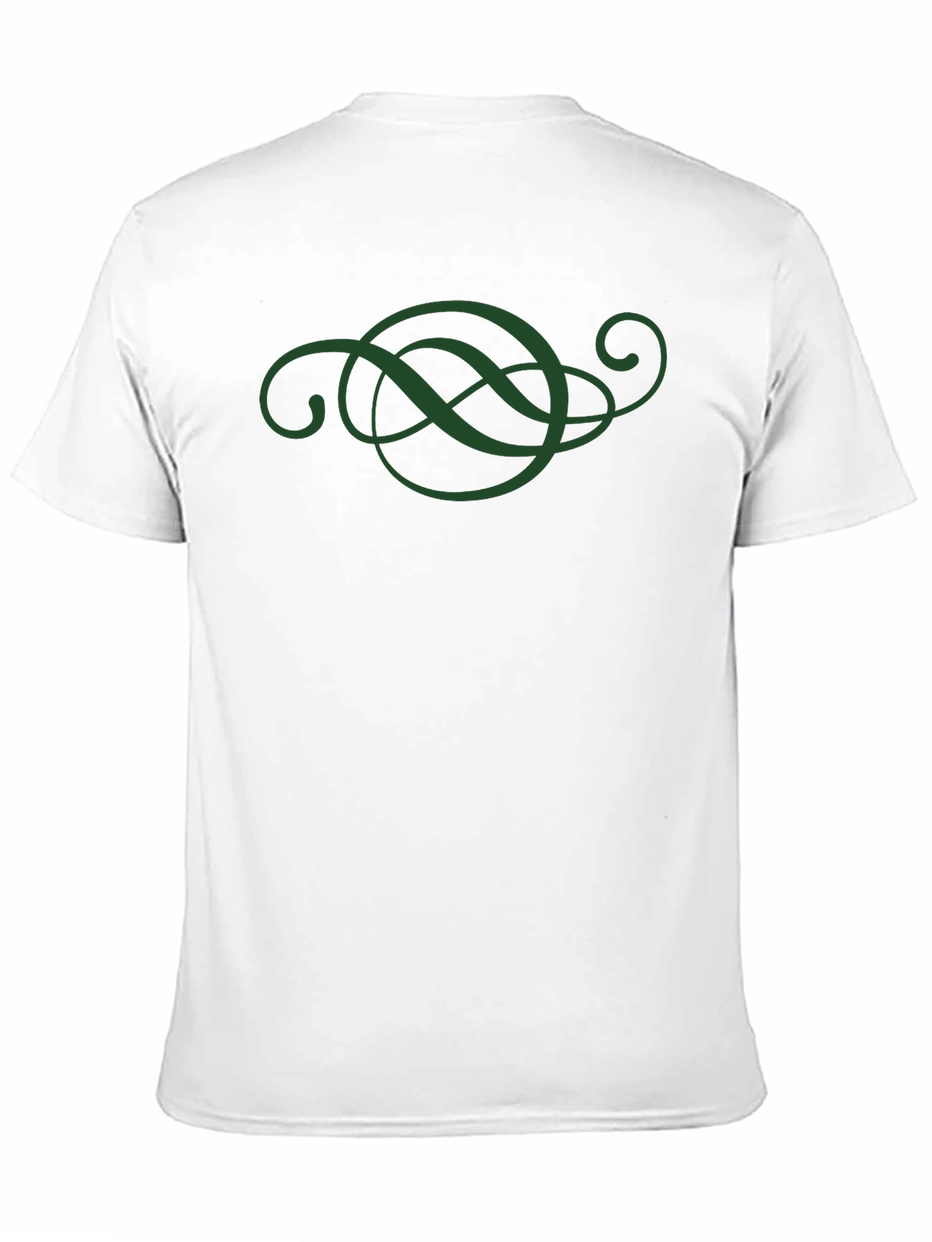Elegant Green Swirl Design Black T-Shirt