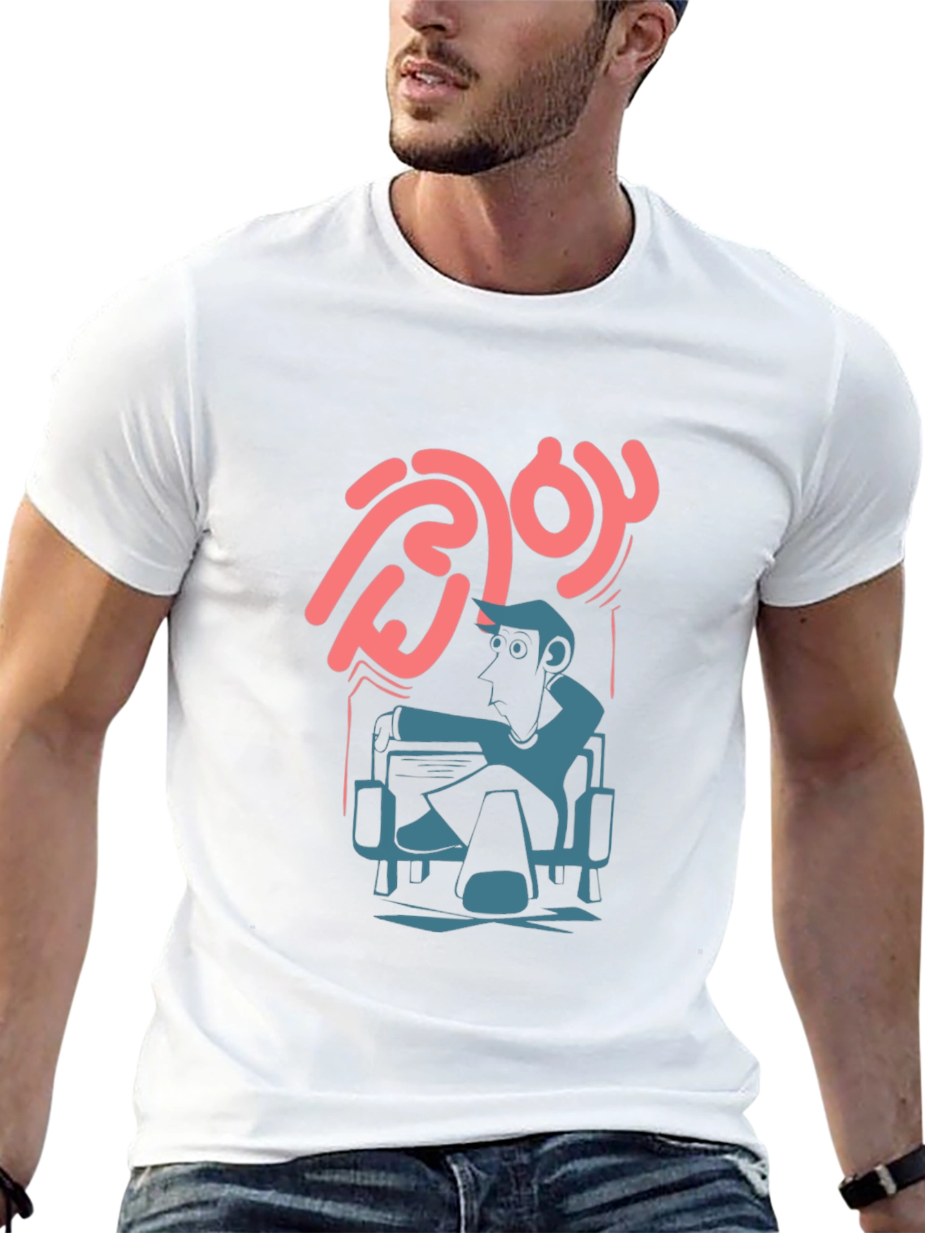 Cool Graphic Print Black Cotton Tee