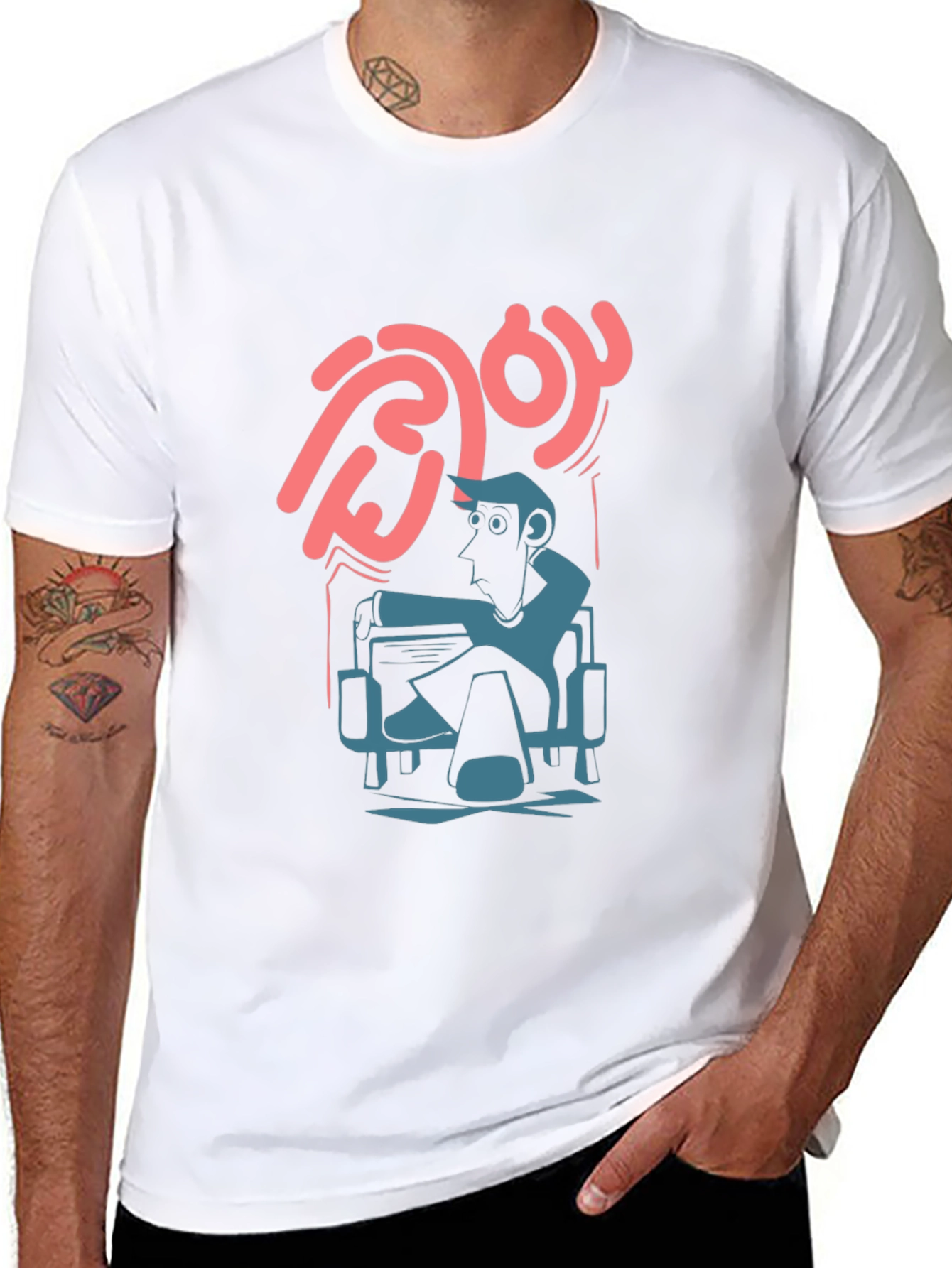 Cool Graphic Print Black Cotton Tee