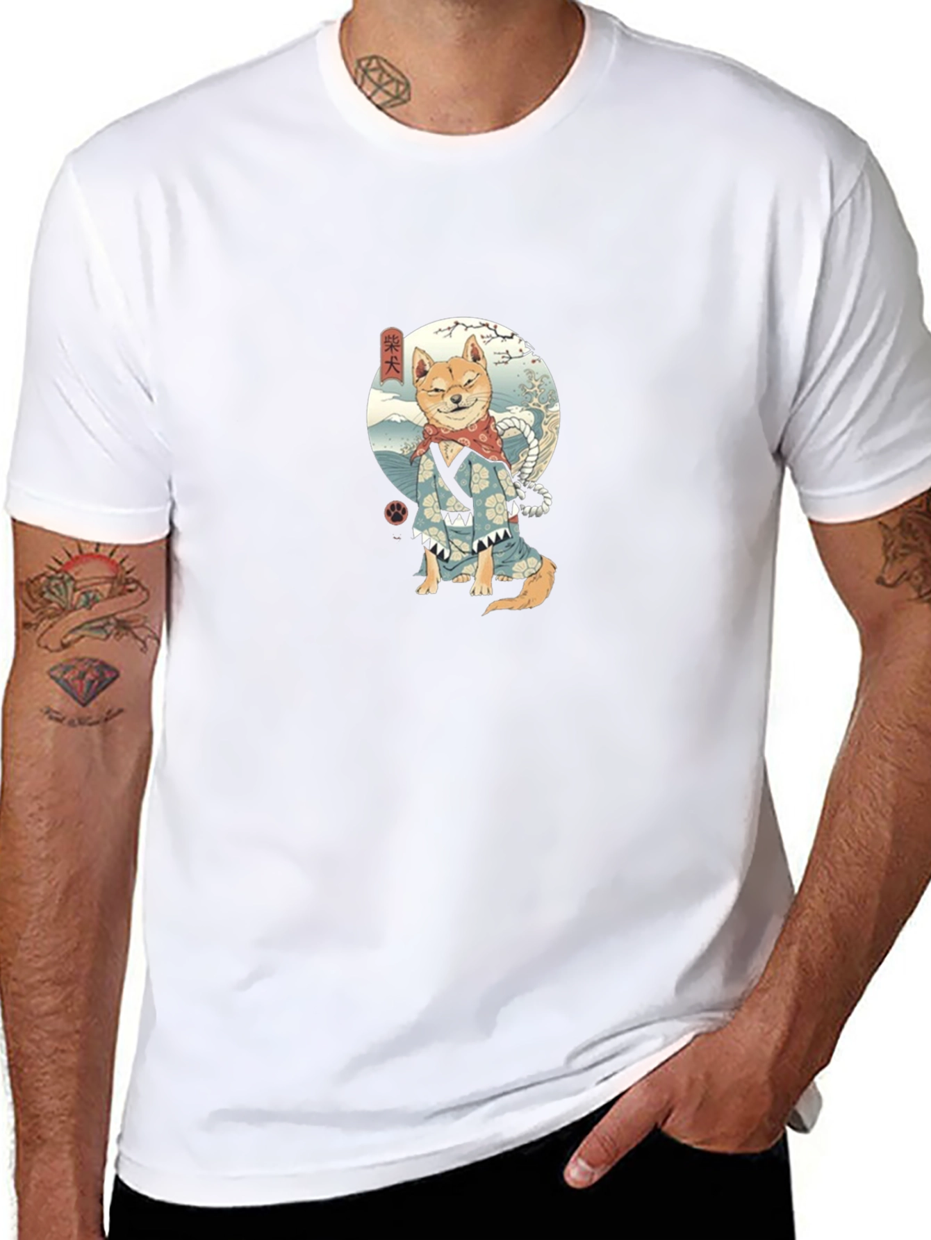 Shiba Inu Samurai T-Shirt - Ukiyo-e Dog Warrior