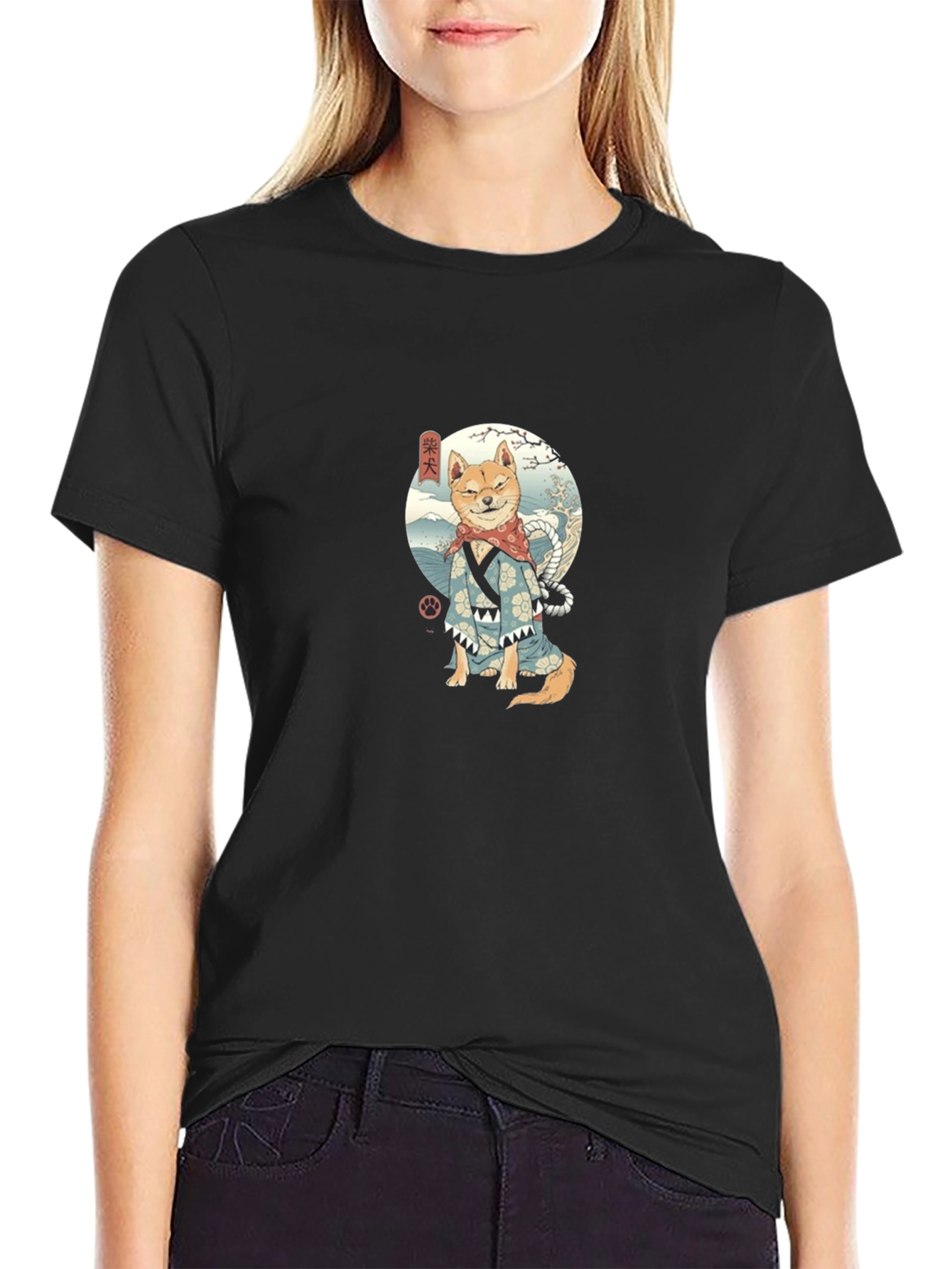 Shiba Inu Samurai T-Shirt - Ukiyo-e Dog Warrior