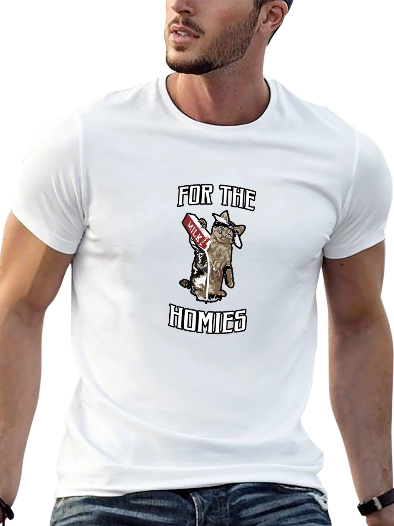 For the Homies Cat Milk T-Shirt