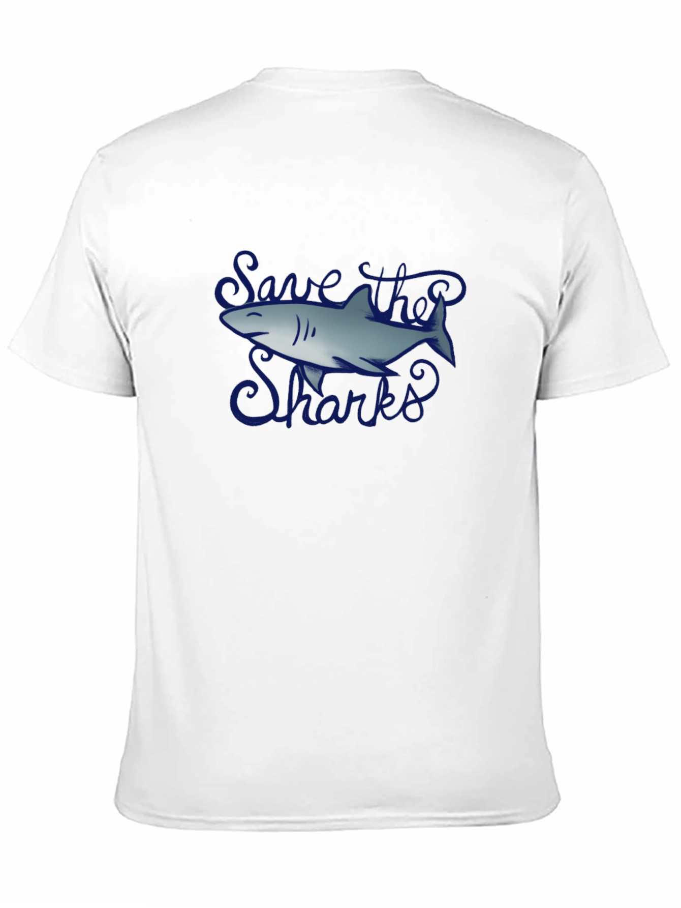 Save the Sharks Graphic Tee - Black Cotton T-Shirt