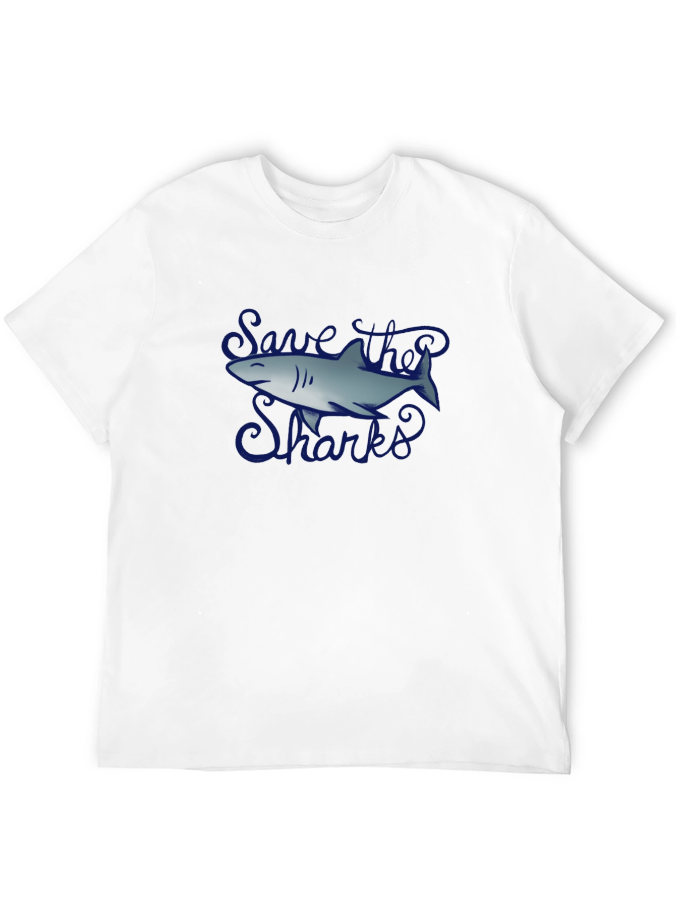 Save the Sharks Graphic Tee - Black Cotton T-Shirt