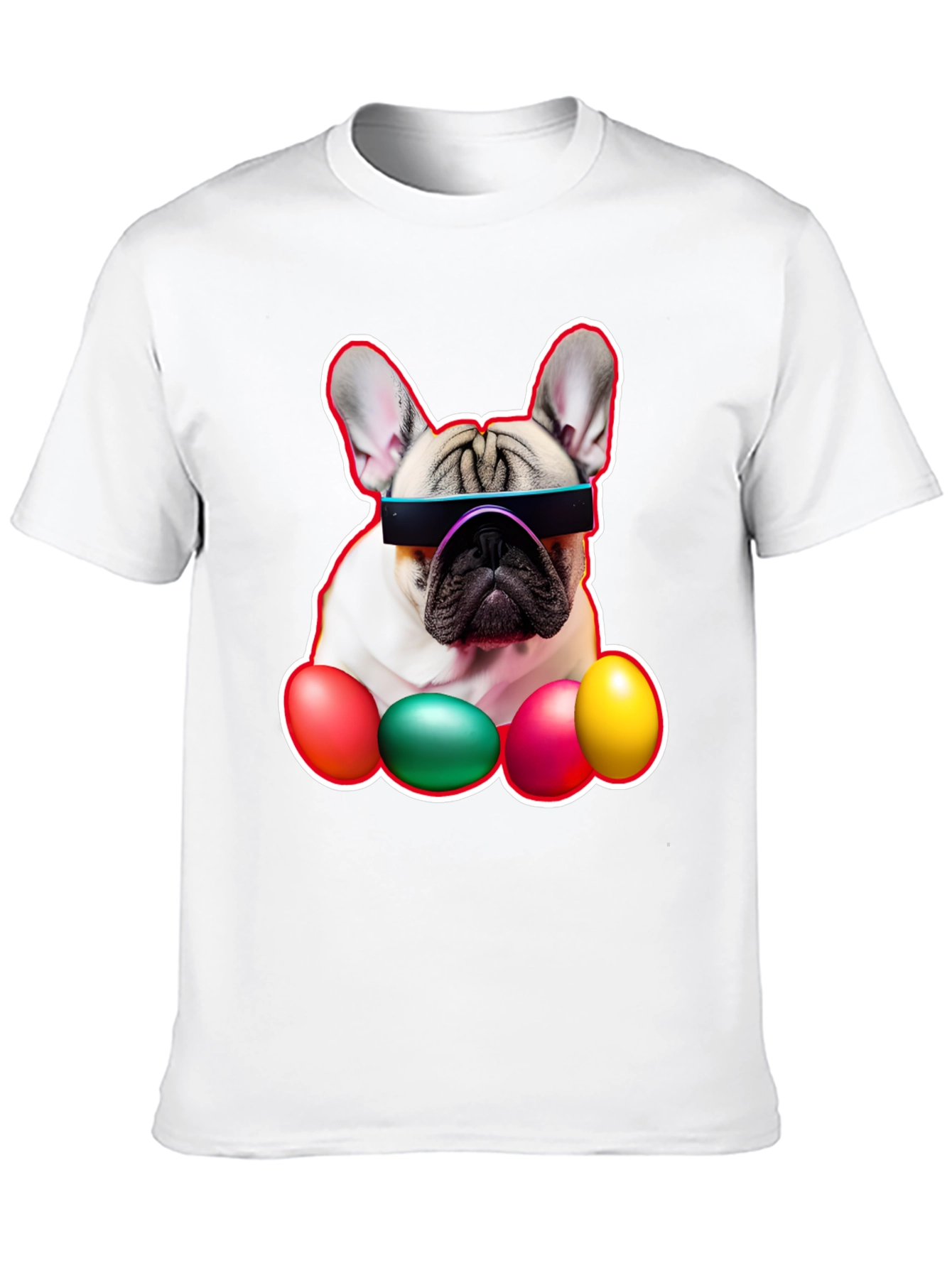 Cool Dog with Easter Eggs Graphic Tee