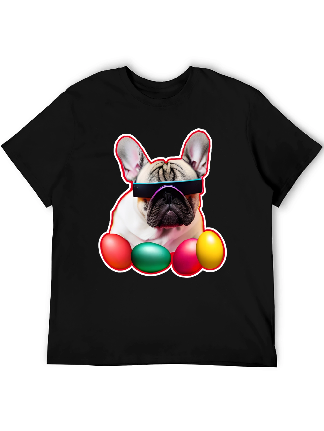 Cool Dog with Easter Eggs Graphic Tee