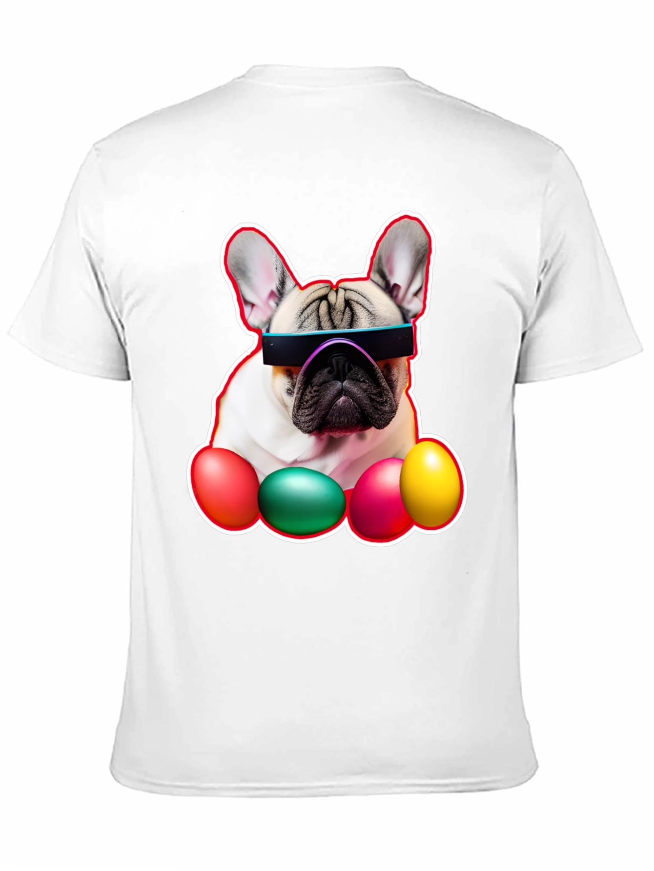 Cool Dog with Easter Eggs Graphic Tee