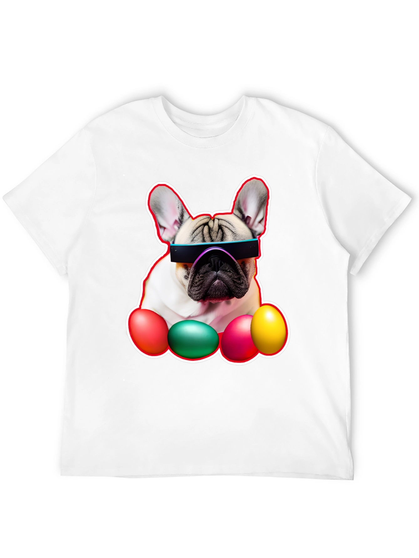 Cool Dog with Easter Eggs Graphic Tee
