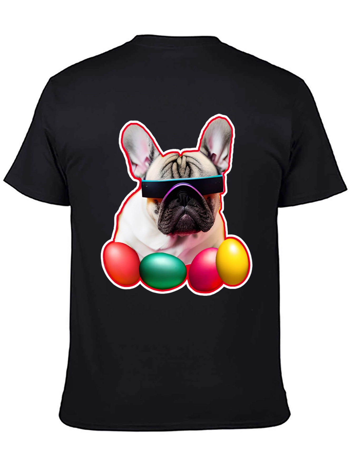 Cool Dog with Easter Eggs Graphic Tee