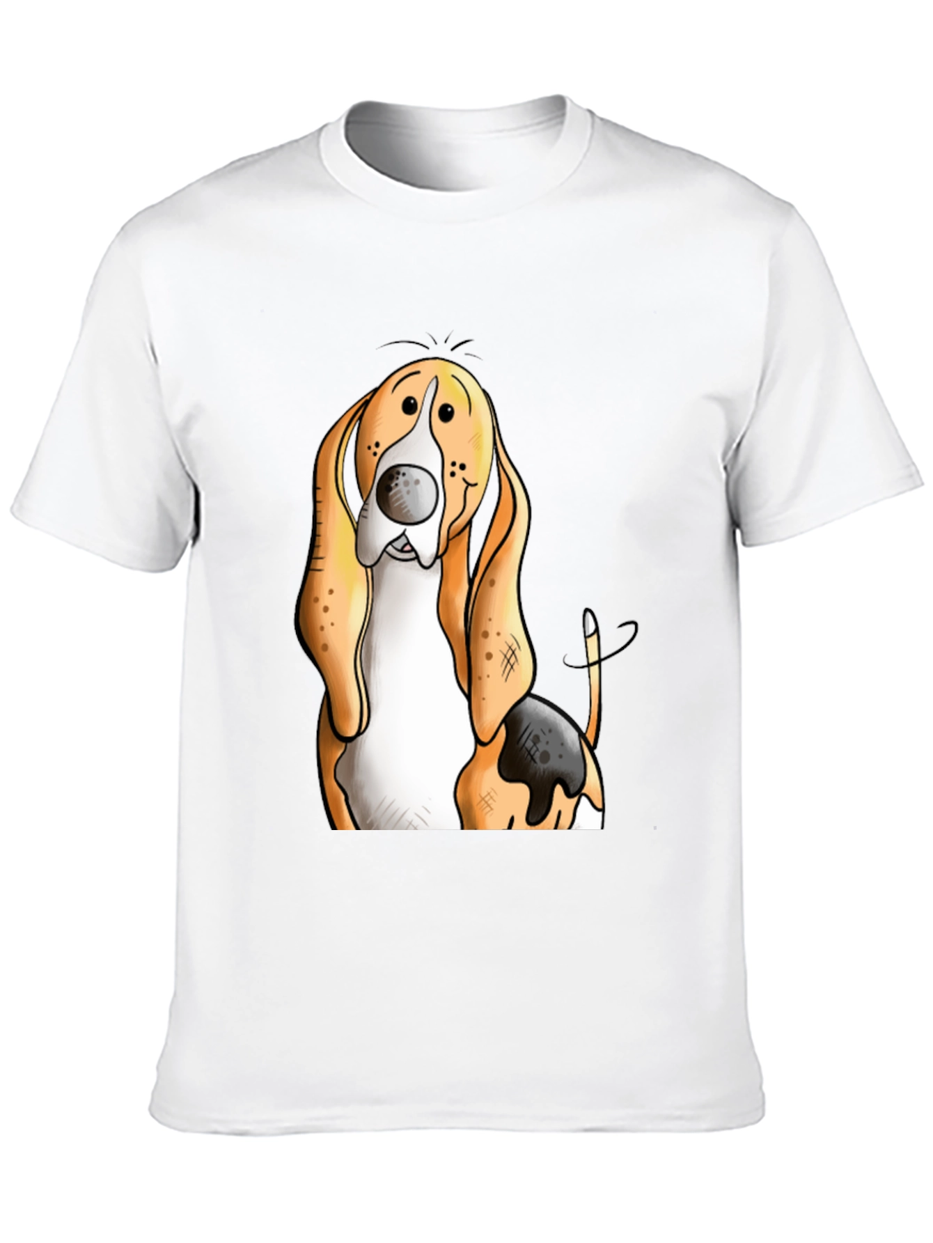 Funny Basset Hound Dog Graphic Print T-Shirt