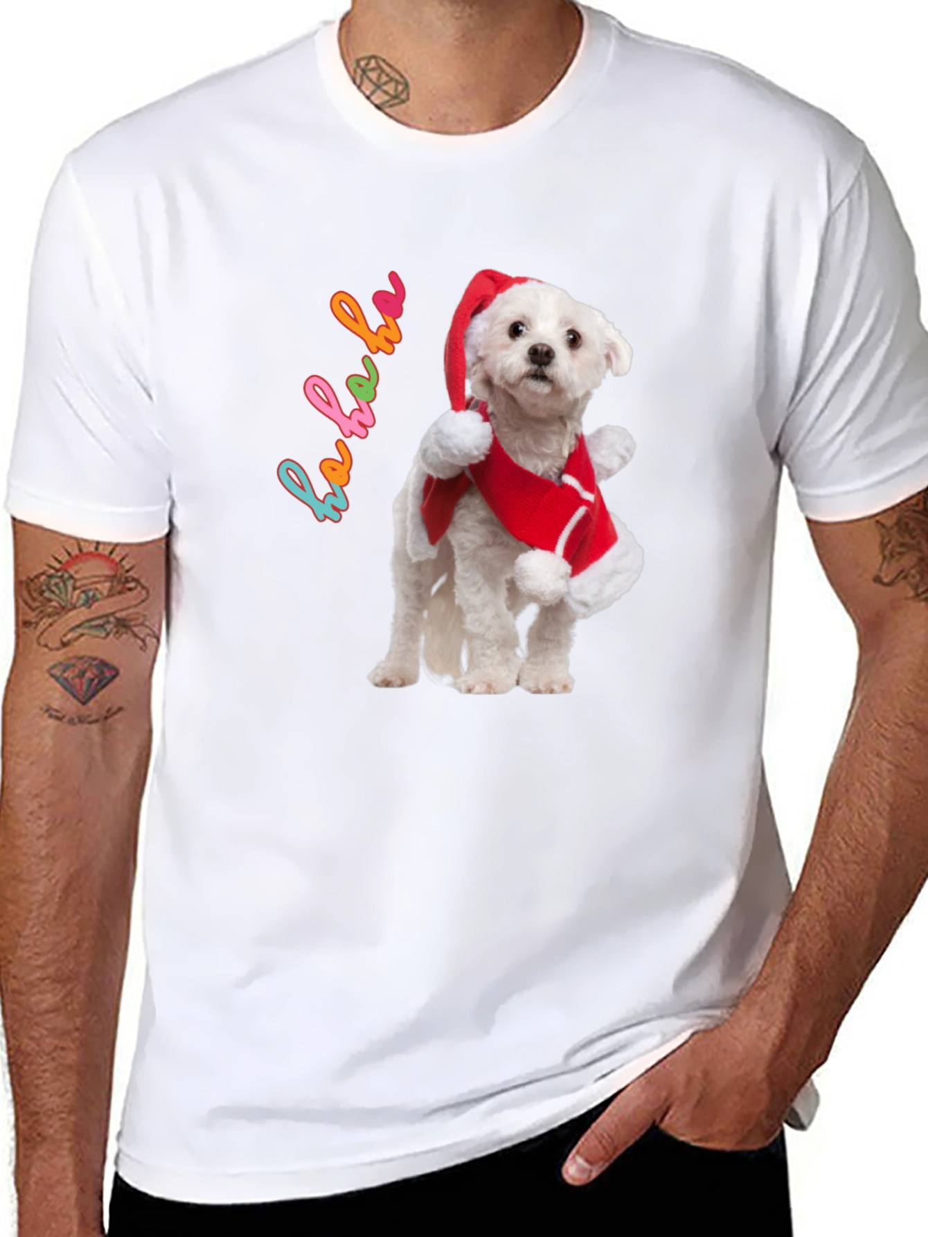 Christmas Dog T-Shirt - Ho Ho Ho Holiday Style!