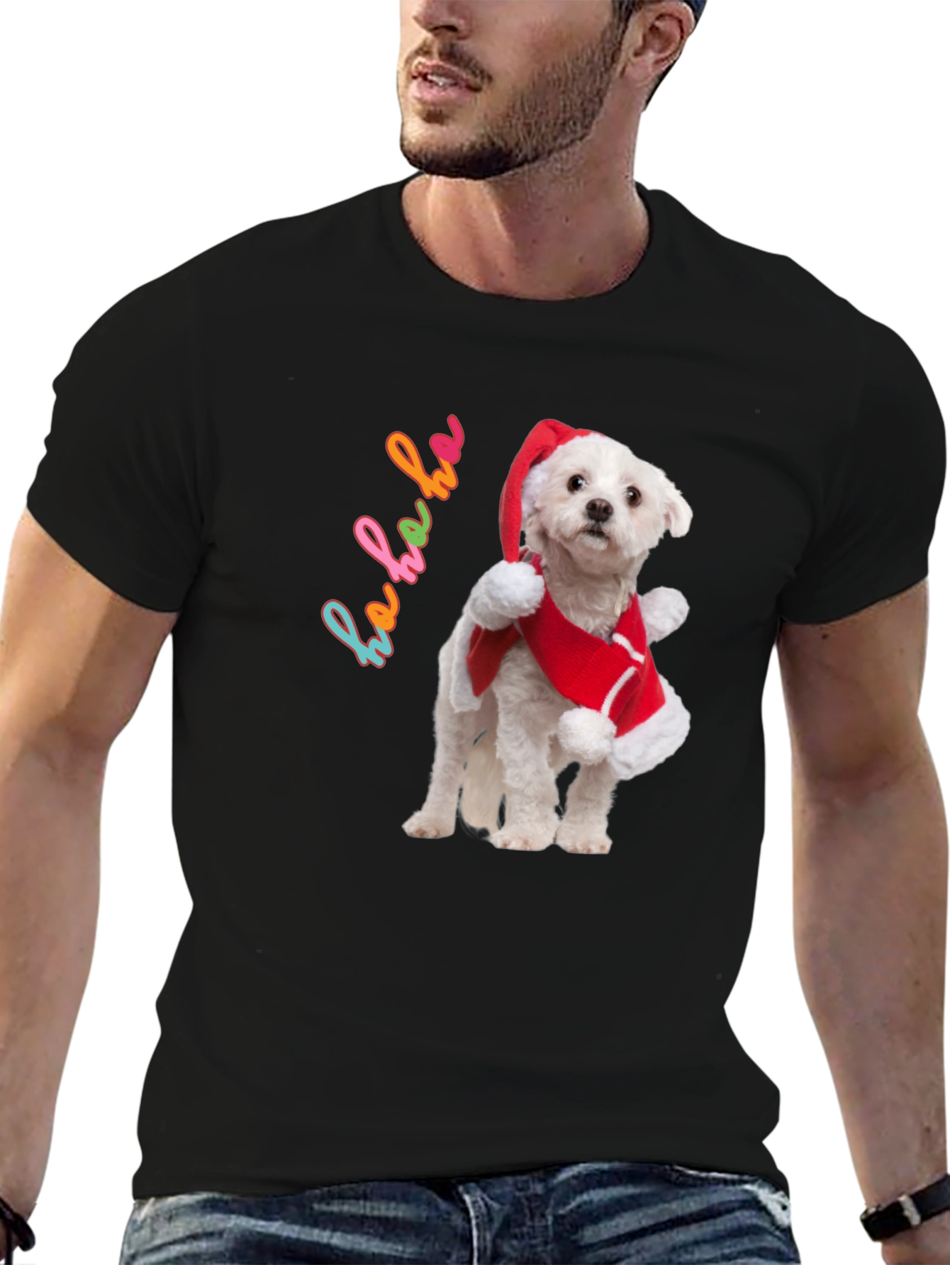 Christmas Dog T-Shirt - Ho Ho Ho Holiday Style!