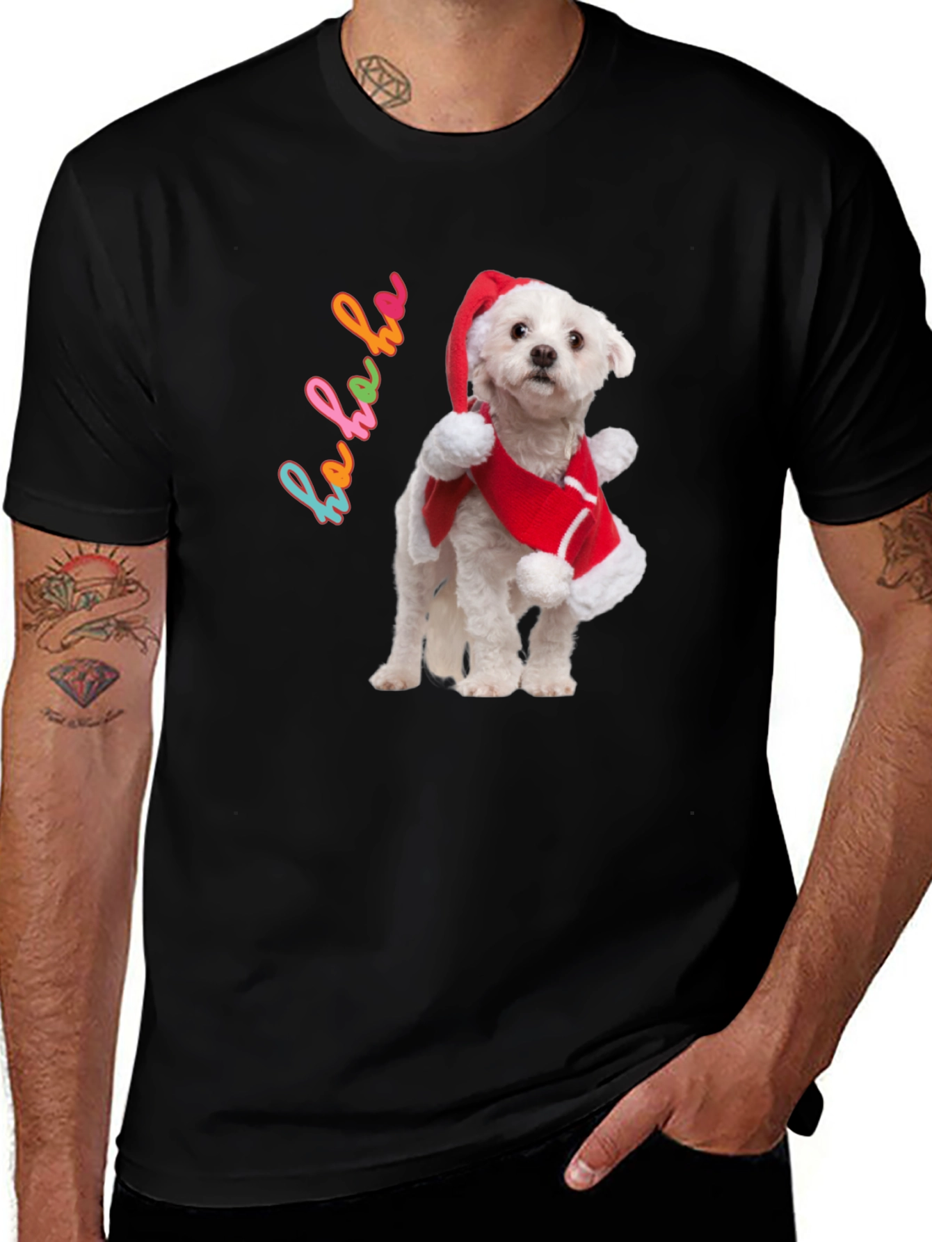 Christmas Dog T-Shirt - Ho Ho Ho Holiday Style!