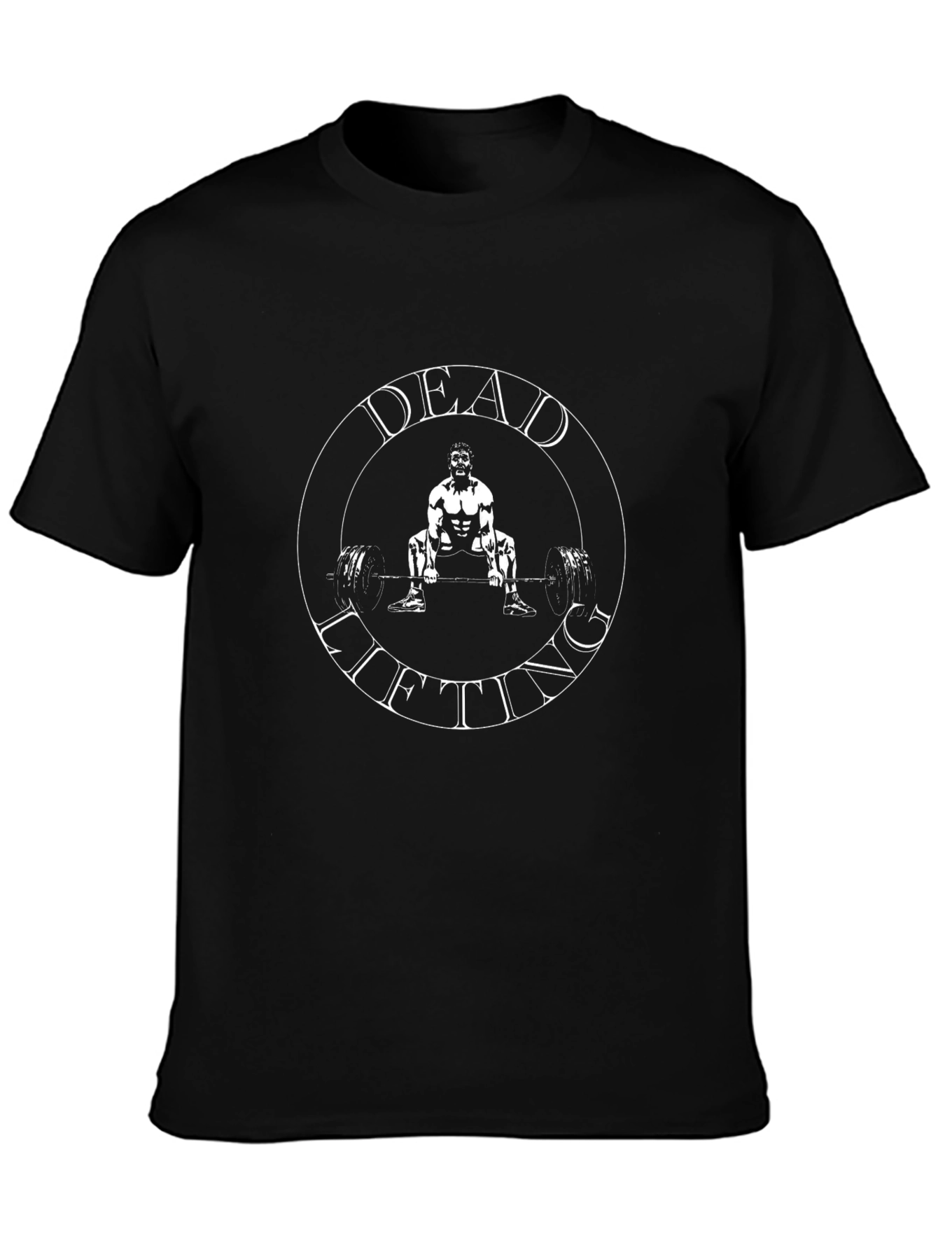 Deadlifting Graphic Tee - Black Cotton Gym Shirt
