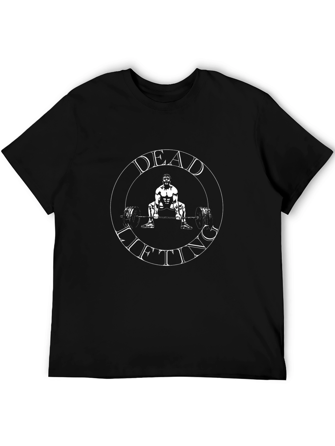 Deadlifting Graphic Tee - Black Cotton Gym Shirt