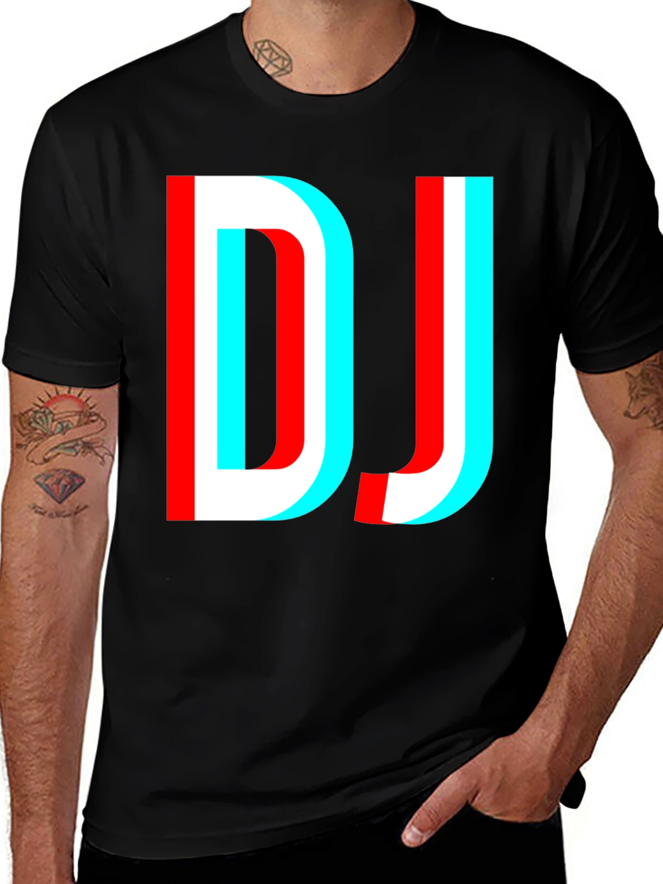DJ Glitch Graphic Black T-Shirt