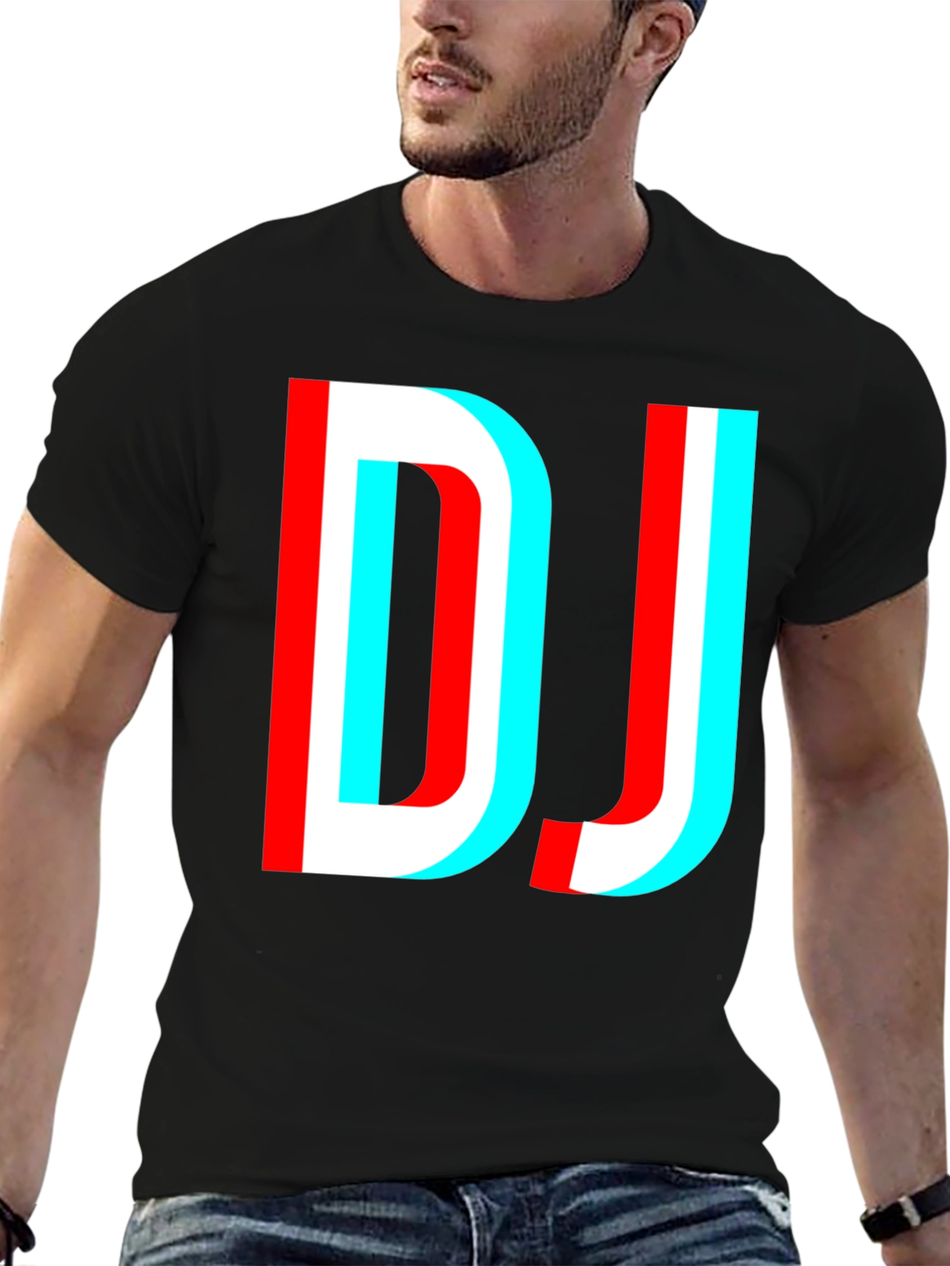 DJ Glitch Graphic Black T-Shirt