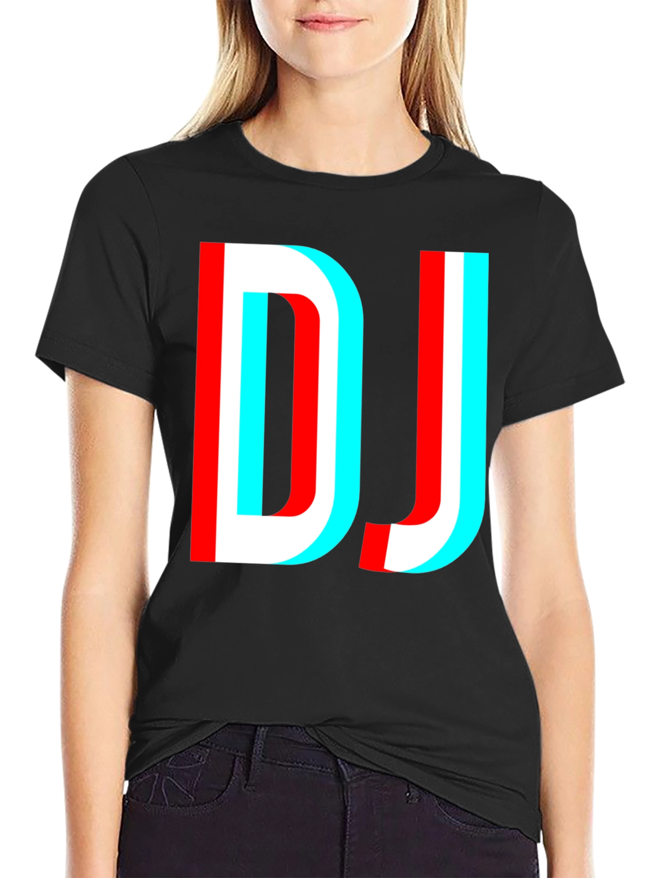 DJ Glitch Graphic Black T-Shirt