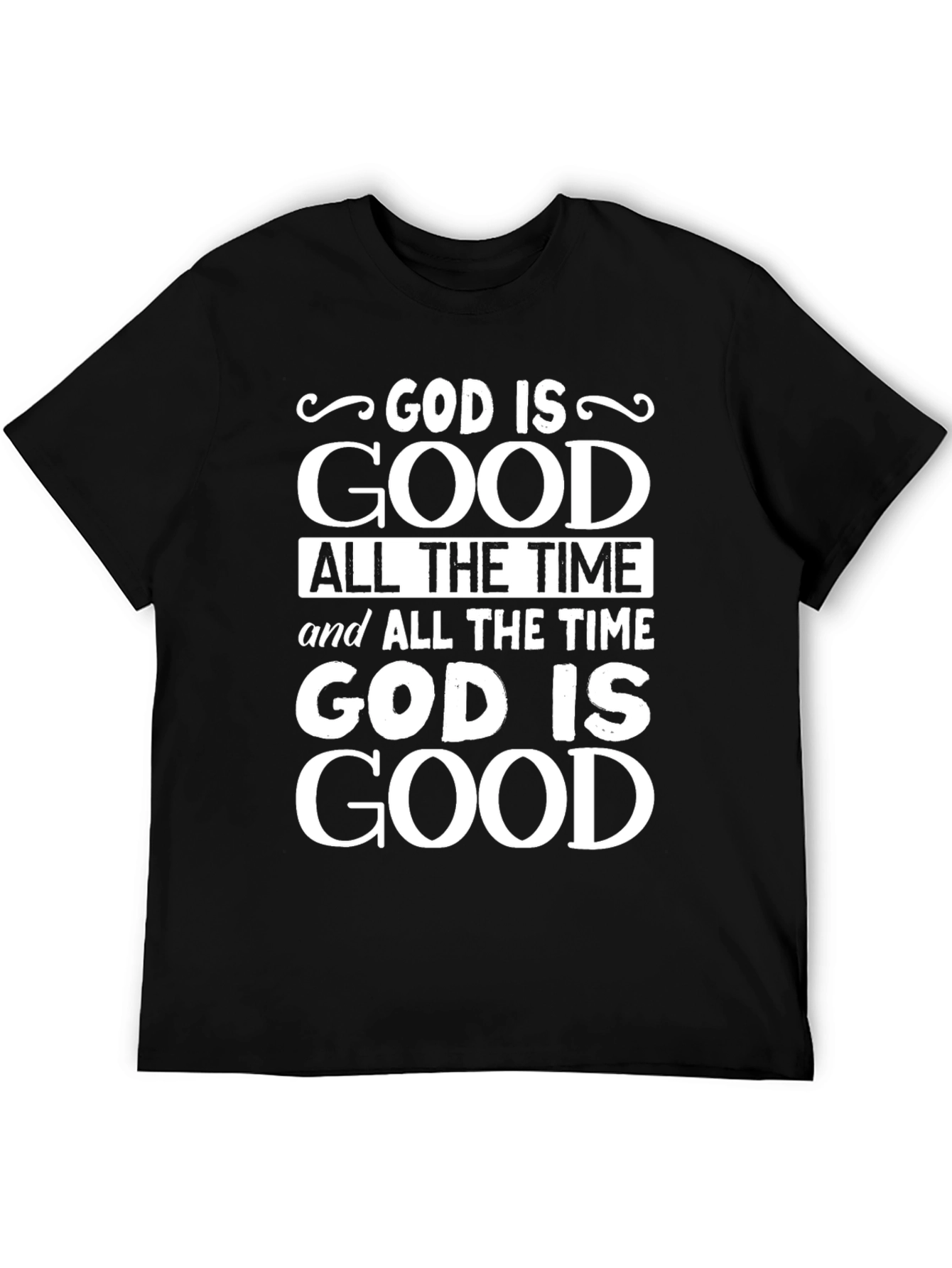 God is Good Graphic Print Black T-Shirt