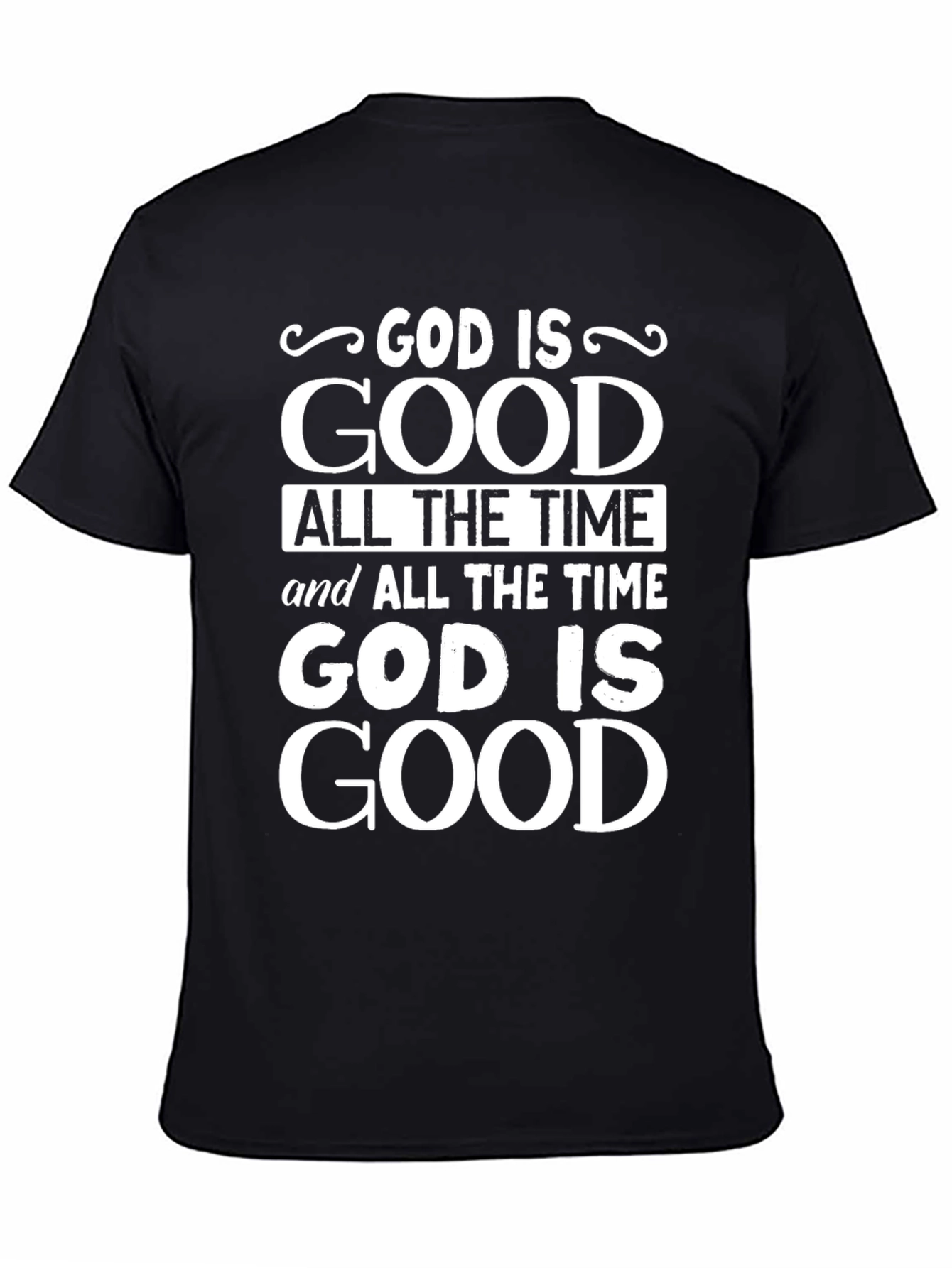 God is Good Graphic Print Black T-Shirt