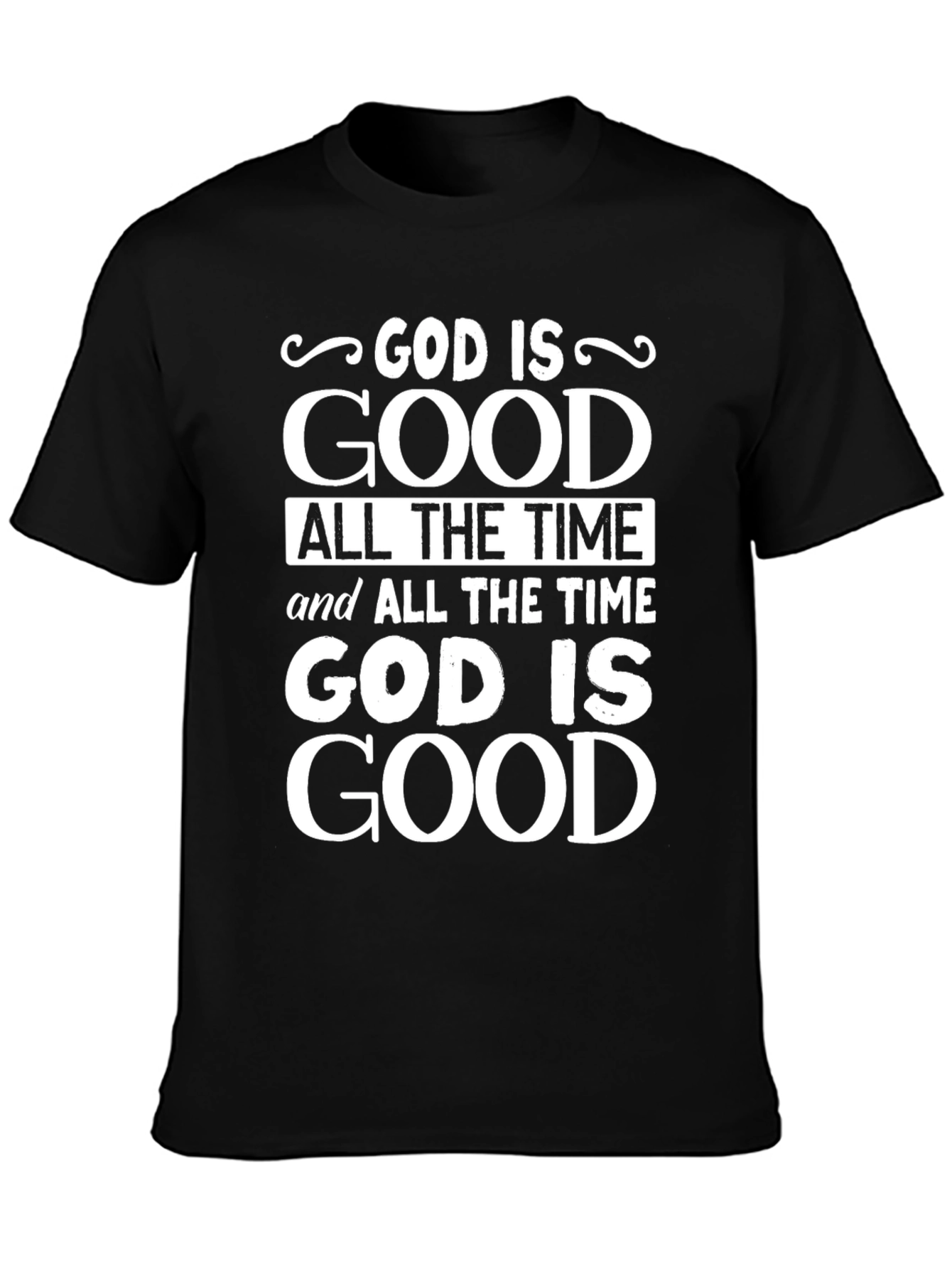 God is Good Graphic Print Black T-Shirt