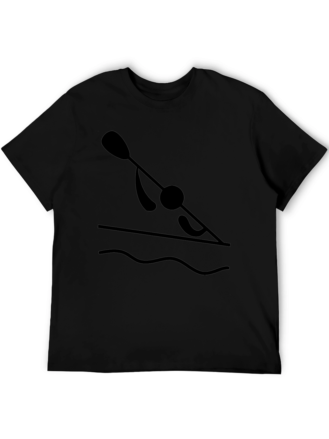 Kayak Paddler Graphic T-Shirt - Black