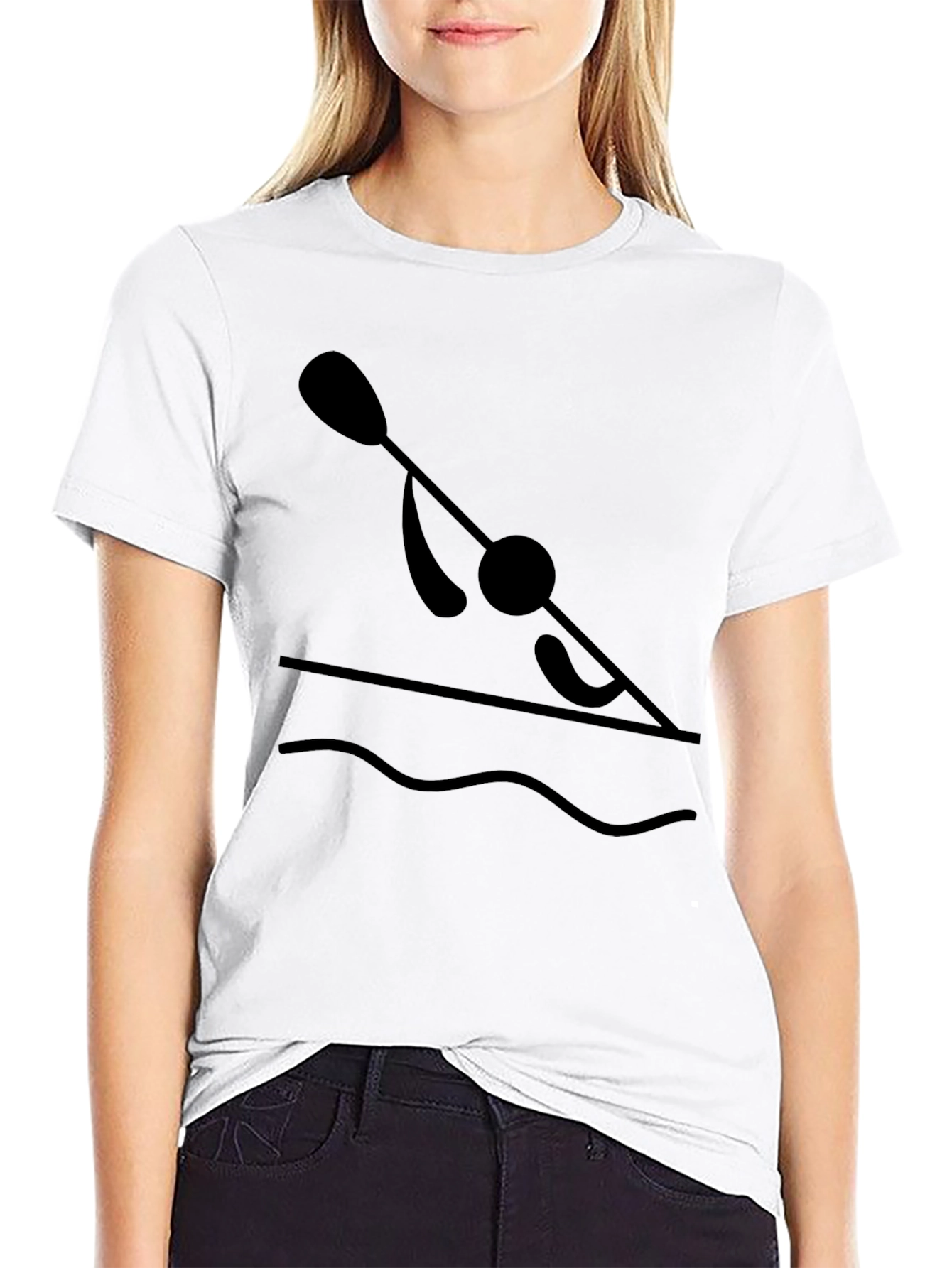 Kayak Paddler Graphic T-Shirt - Black