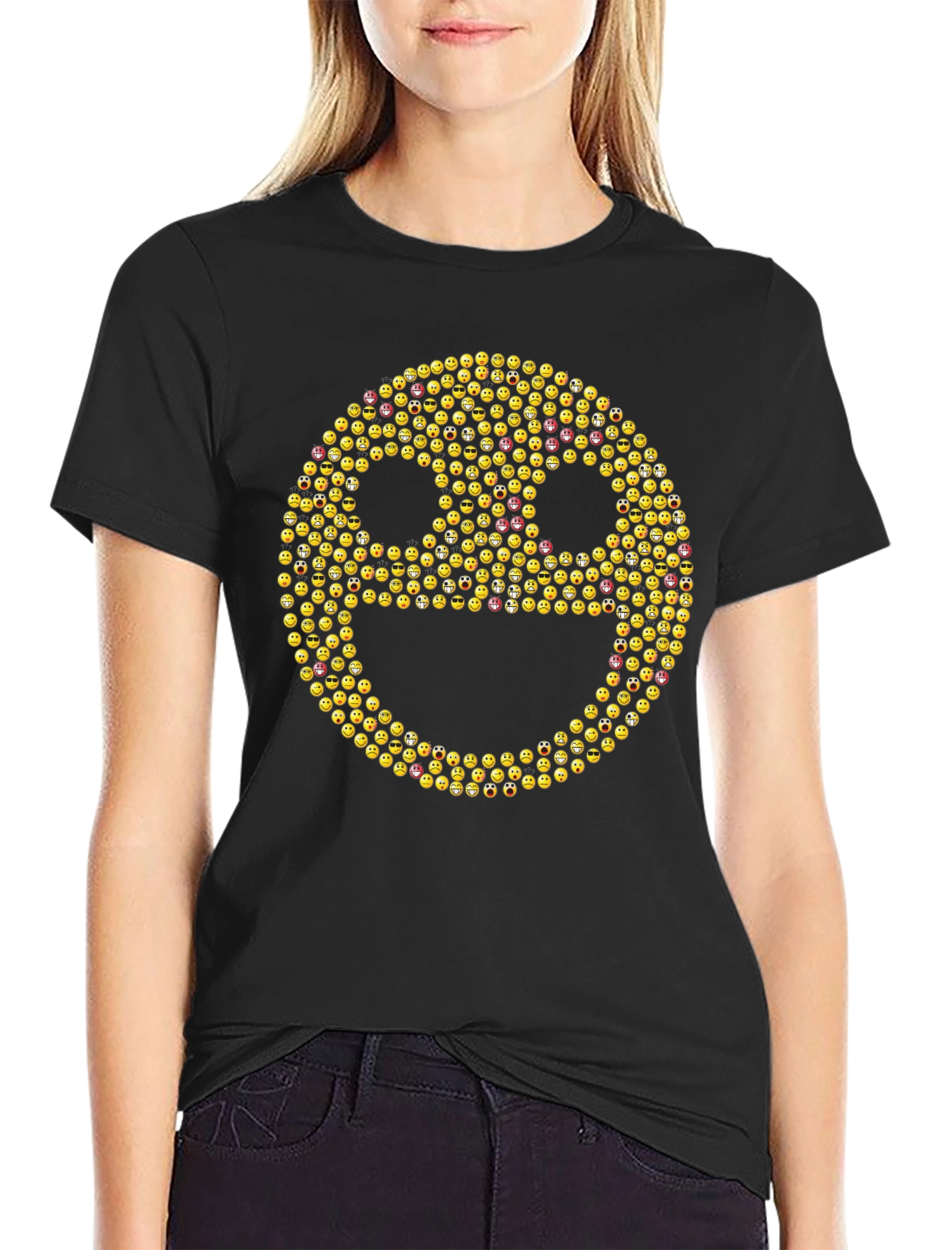 Emoji Face Black T-Shirt