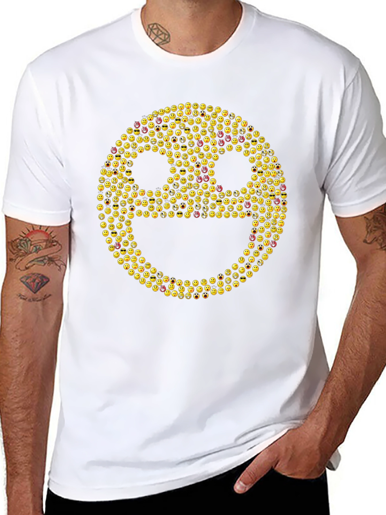 Emoji Face Black T-Shirt