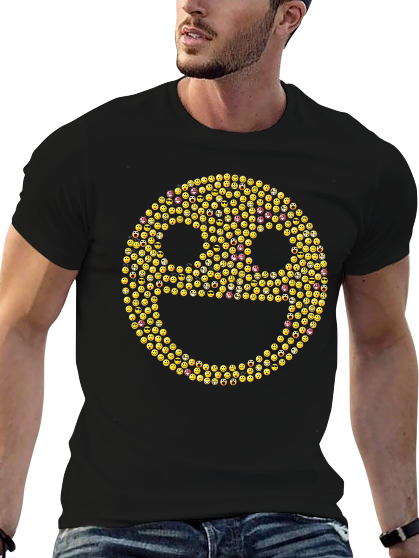 Emoji Face Black T-Shirt