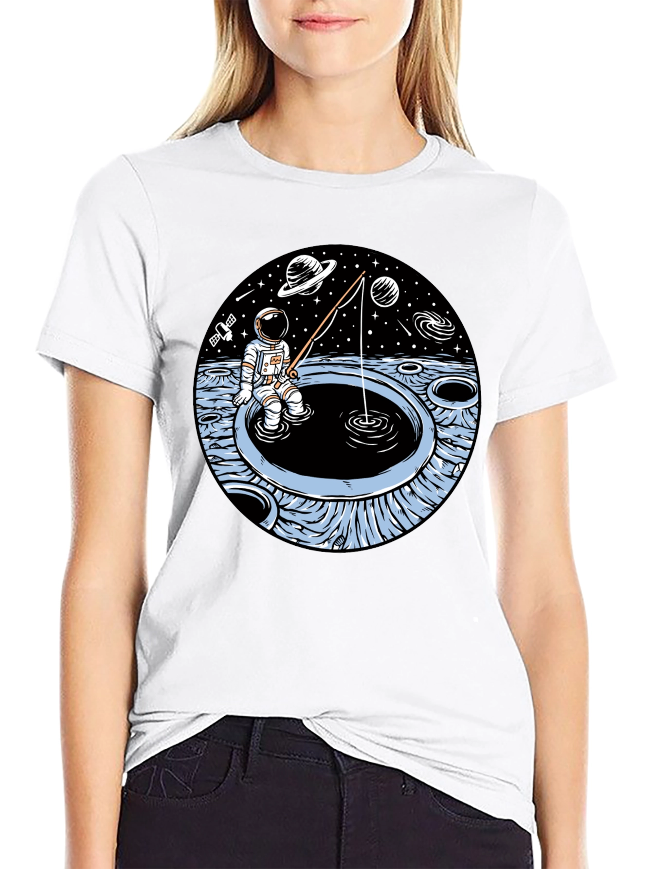 Astronaut Fishing T-Shirt - Space Adventure Tee