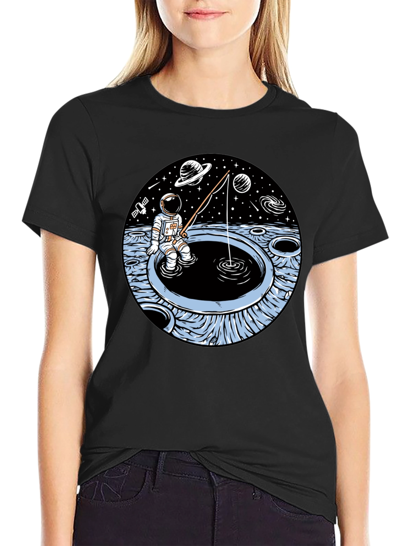 Astronaut Fishing T-Shirt - Space Adventure Tee