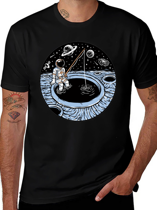 Astronaut Fishing T-Shirt - Space Adventure Tee