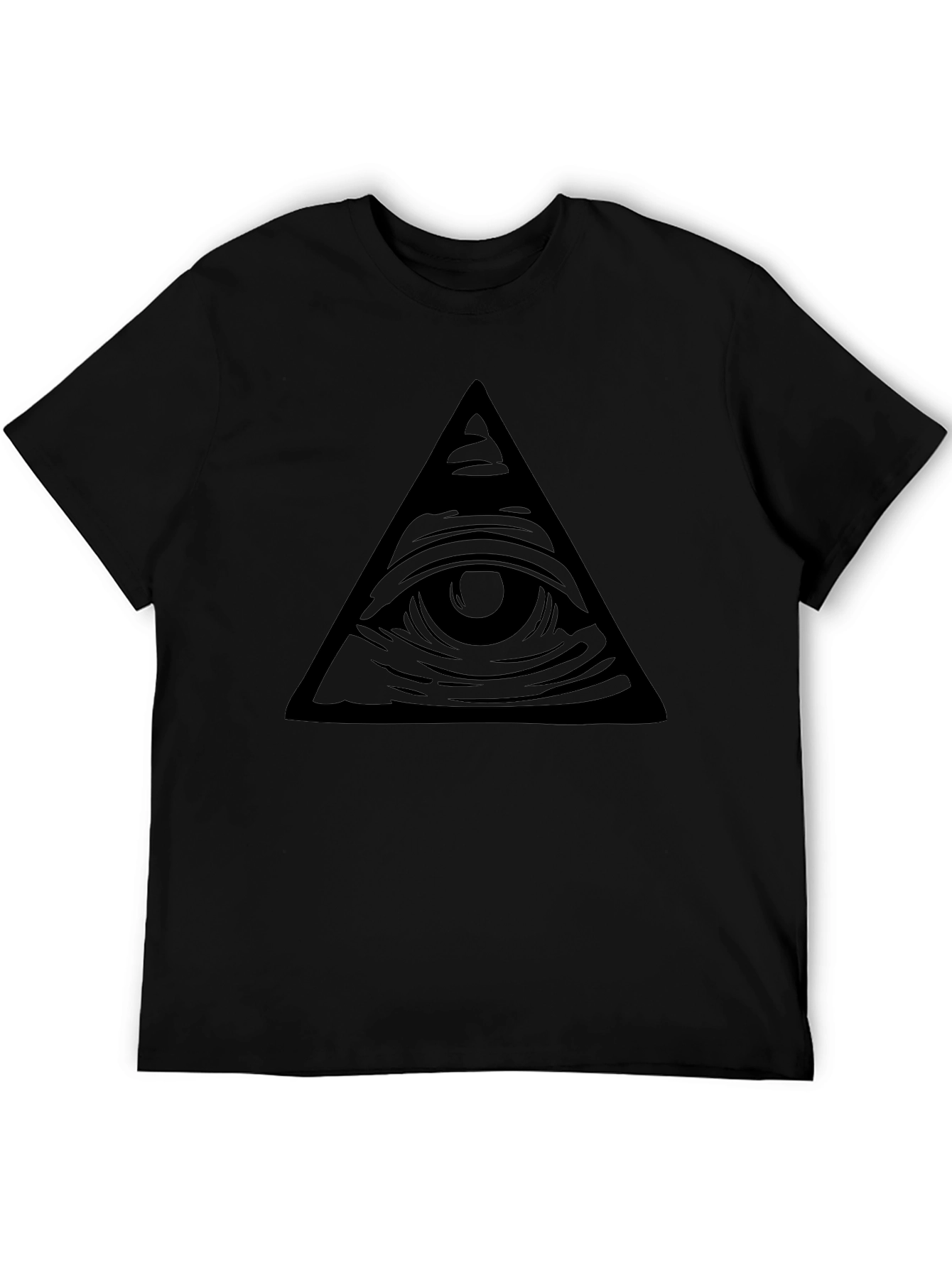 Eye Pyramid Graphic Tee - Black Cotton T-Shirt