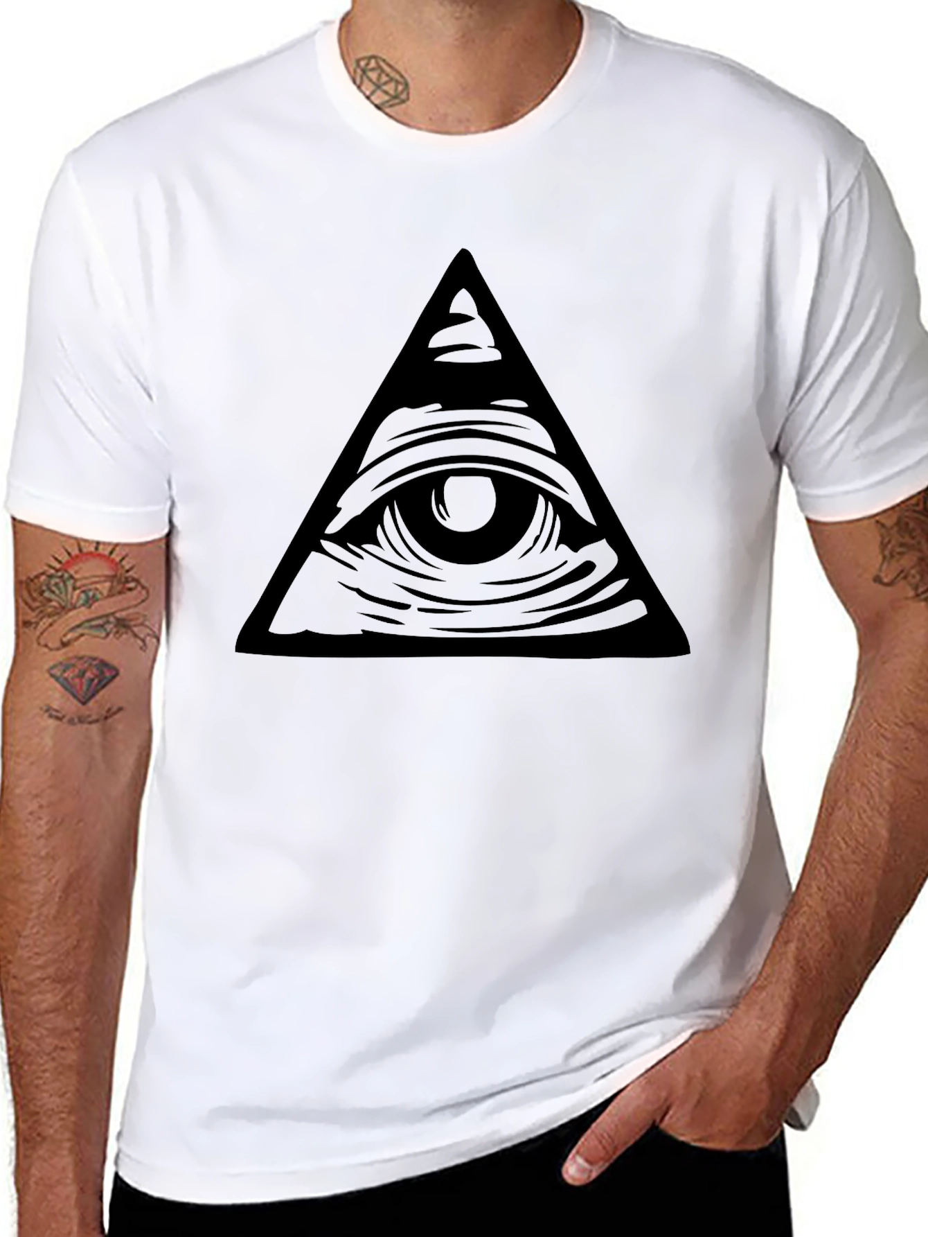Eye Pyramid Graphic Tee - Black Cotton T-Shirt
