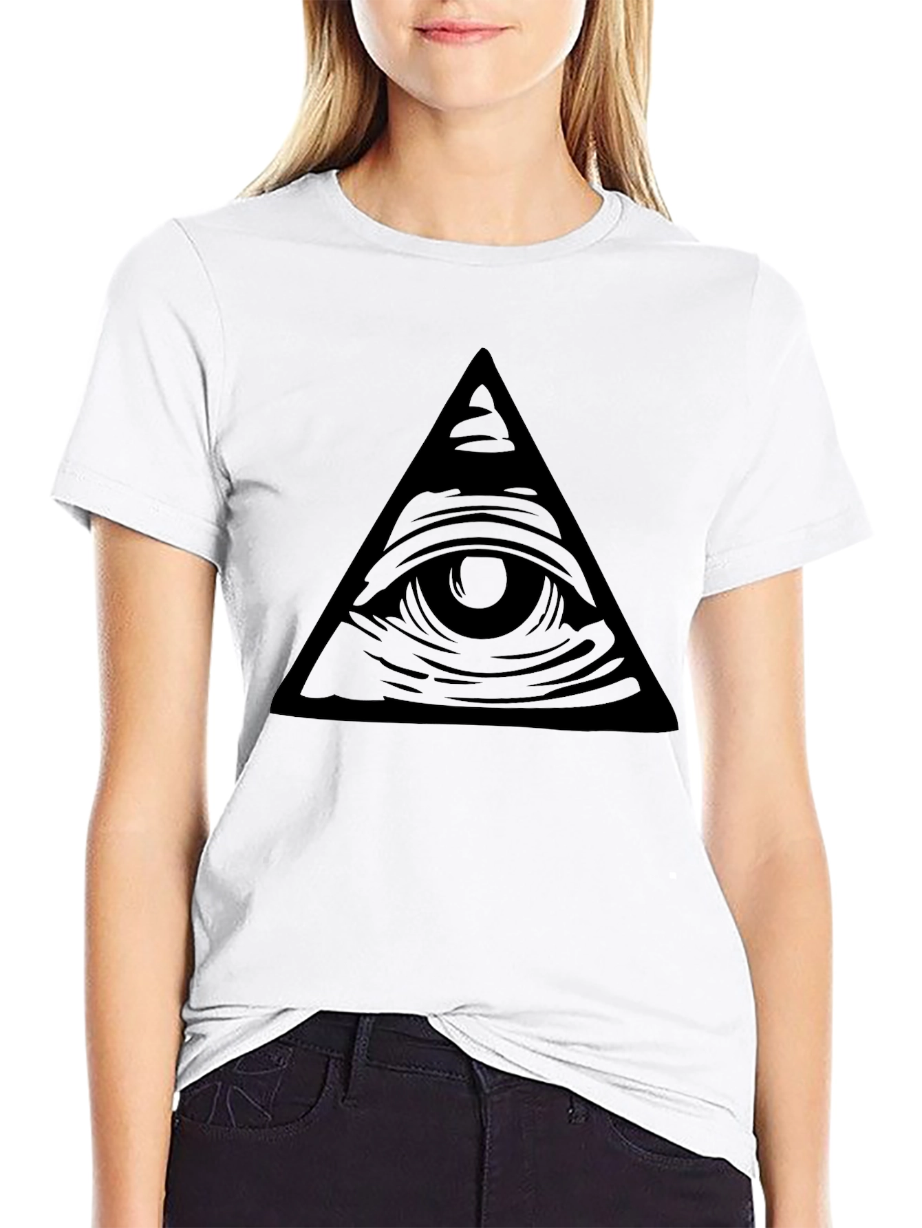 Eye Pyramid Graphic Tee - Black Cotton T-Shirt