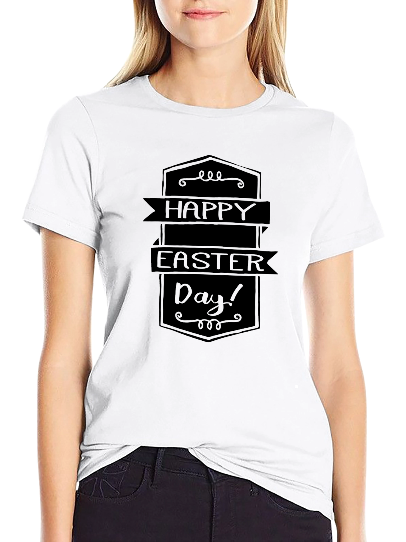 Happy Easter Day Black T-Shirt