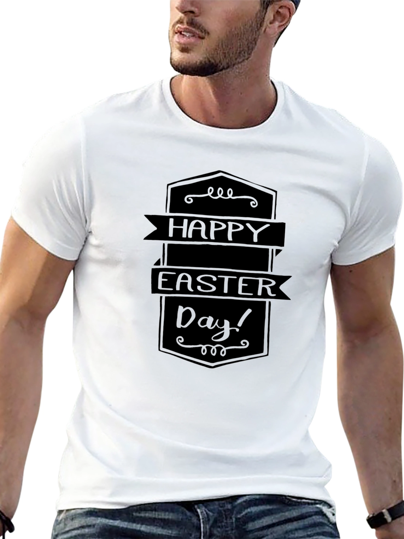 Happy Easter Day Black T-Shirt