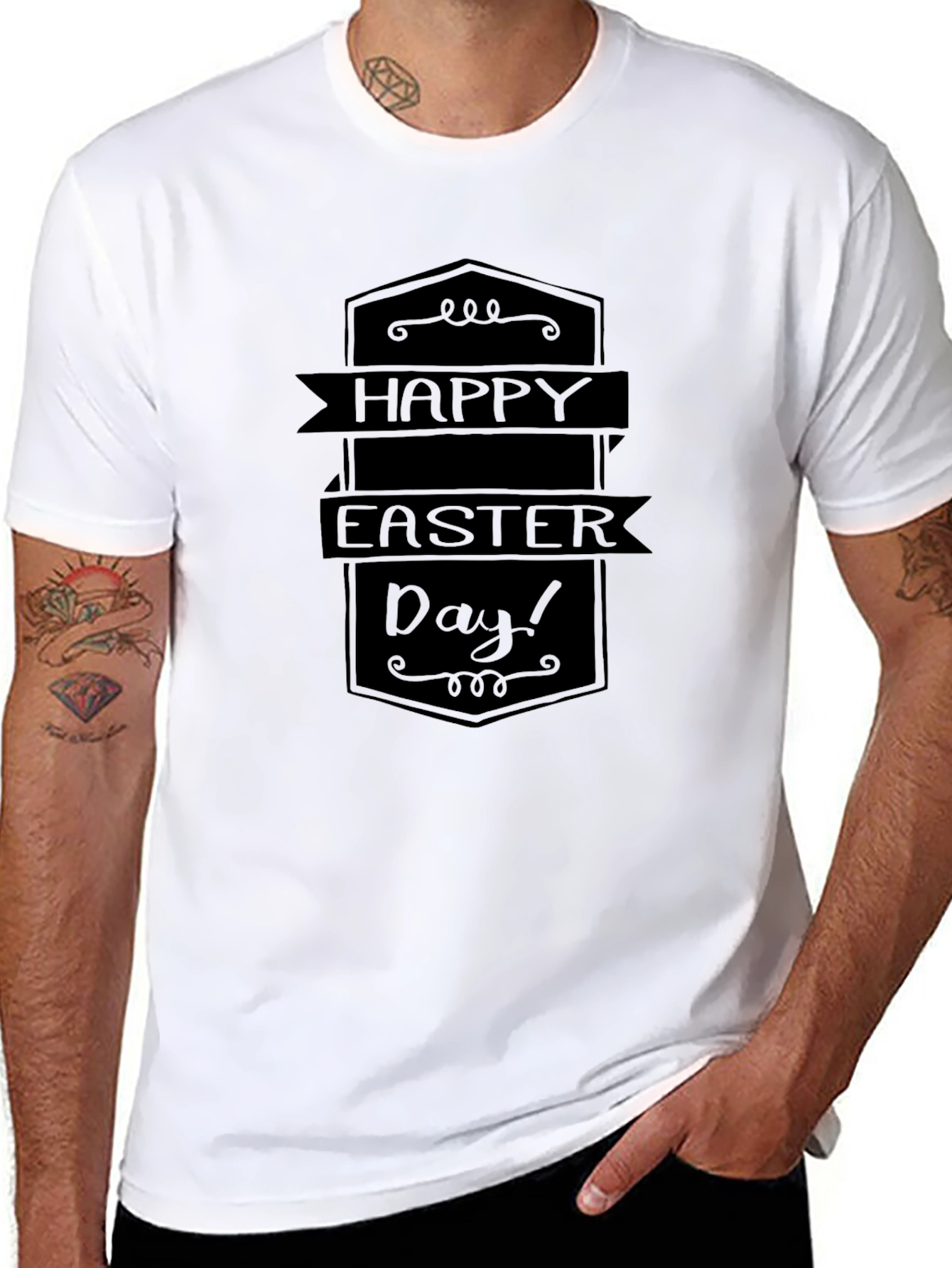 Happy Easter Day Black T-Shirt