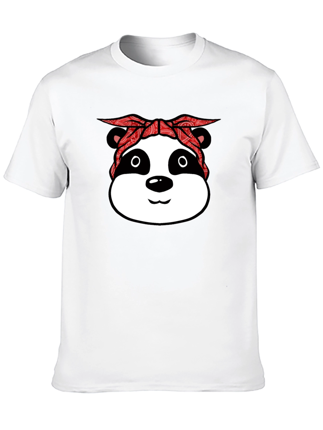 Panda Gangster Bandana Black T-Shirt