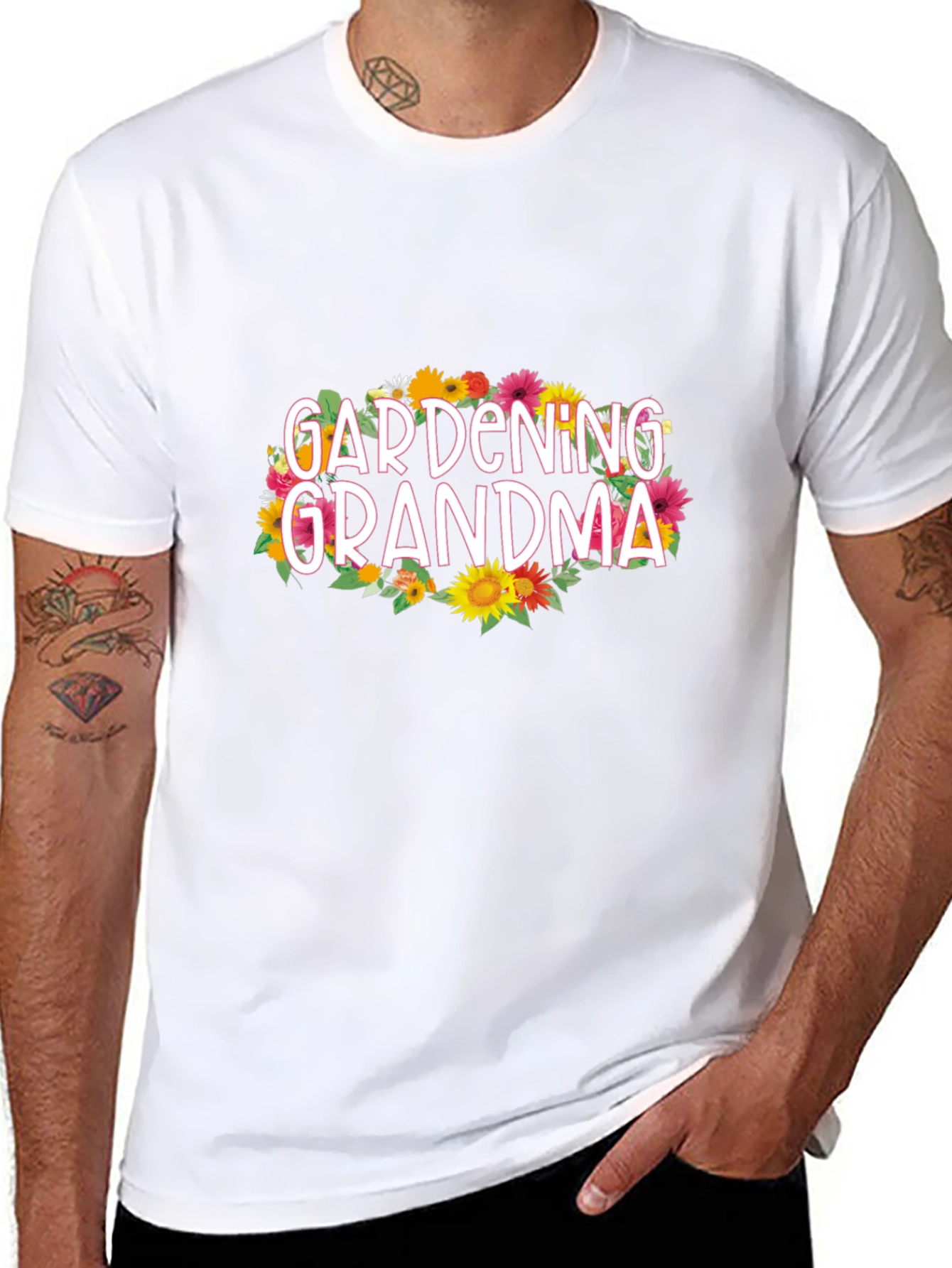 Gardening Grandma Graphic Tee - Floral Design