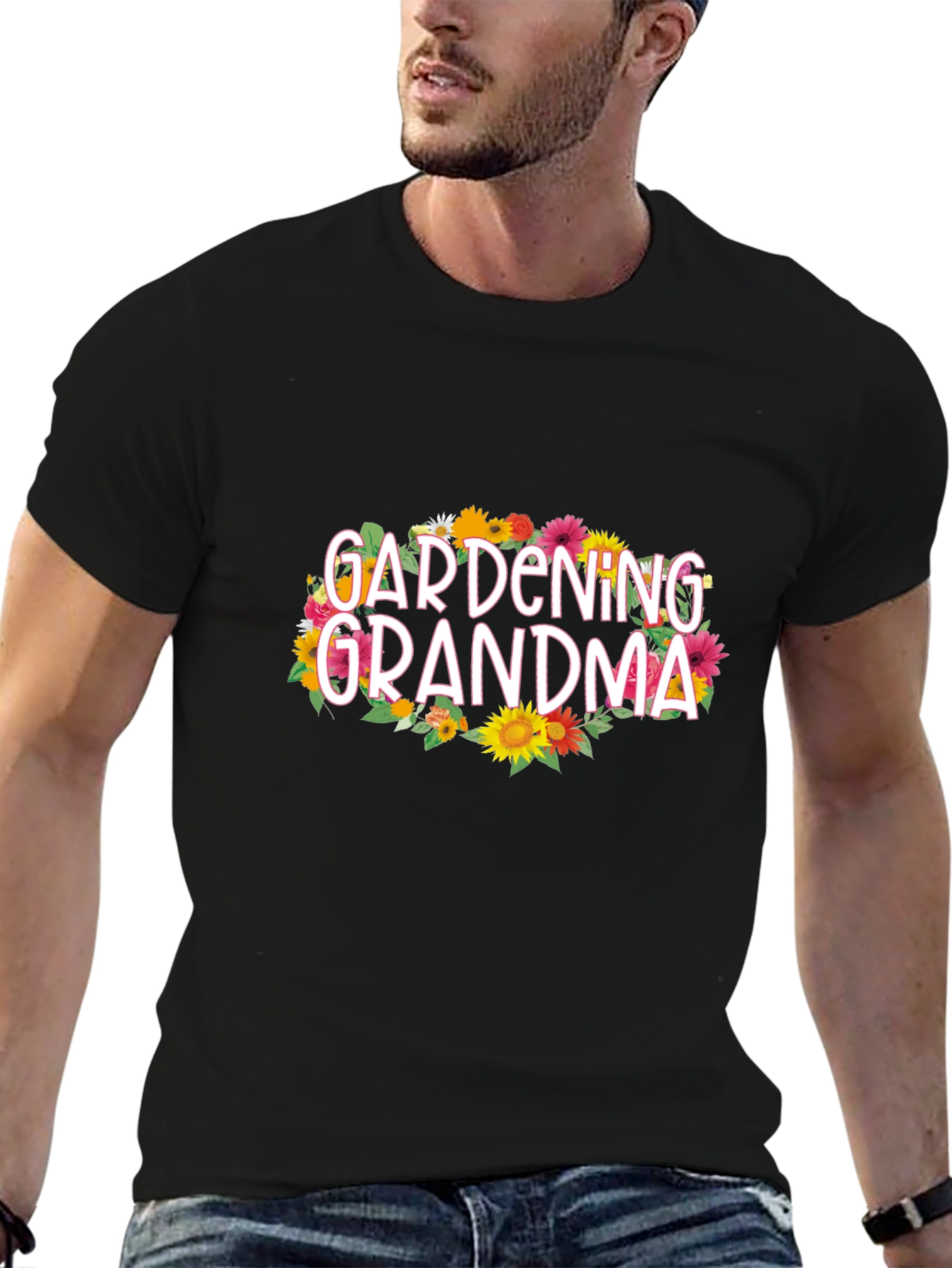 Gardening Grandma Graphic Tee - Floral Design