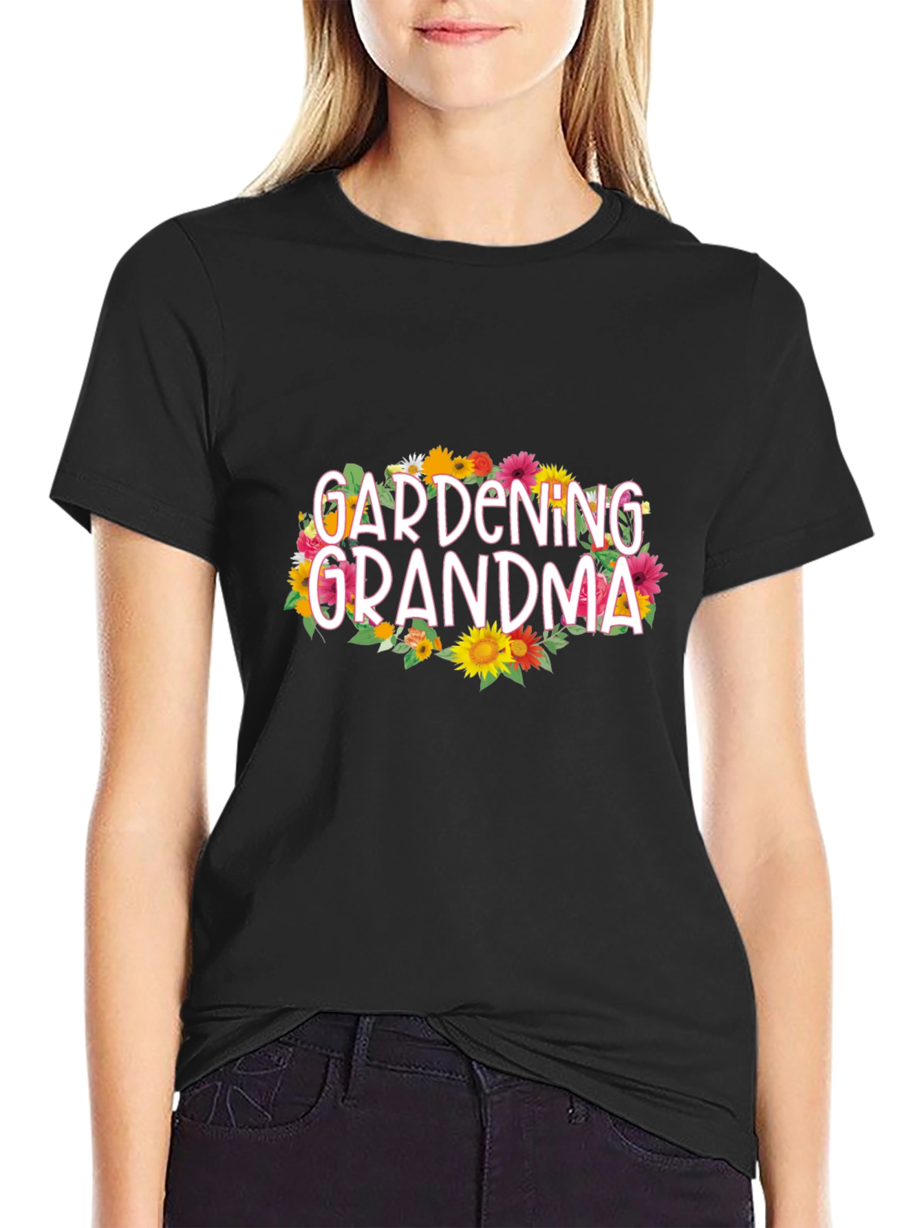 Gardening Grandma Graphic Tee - Floral Design