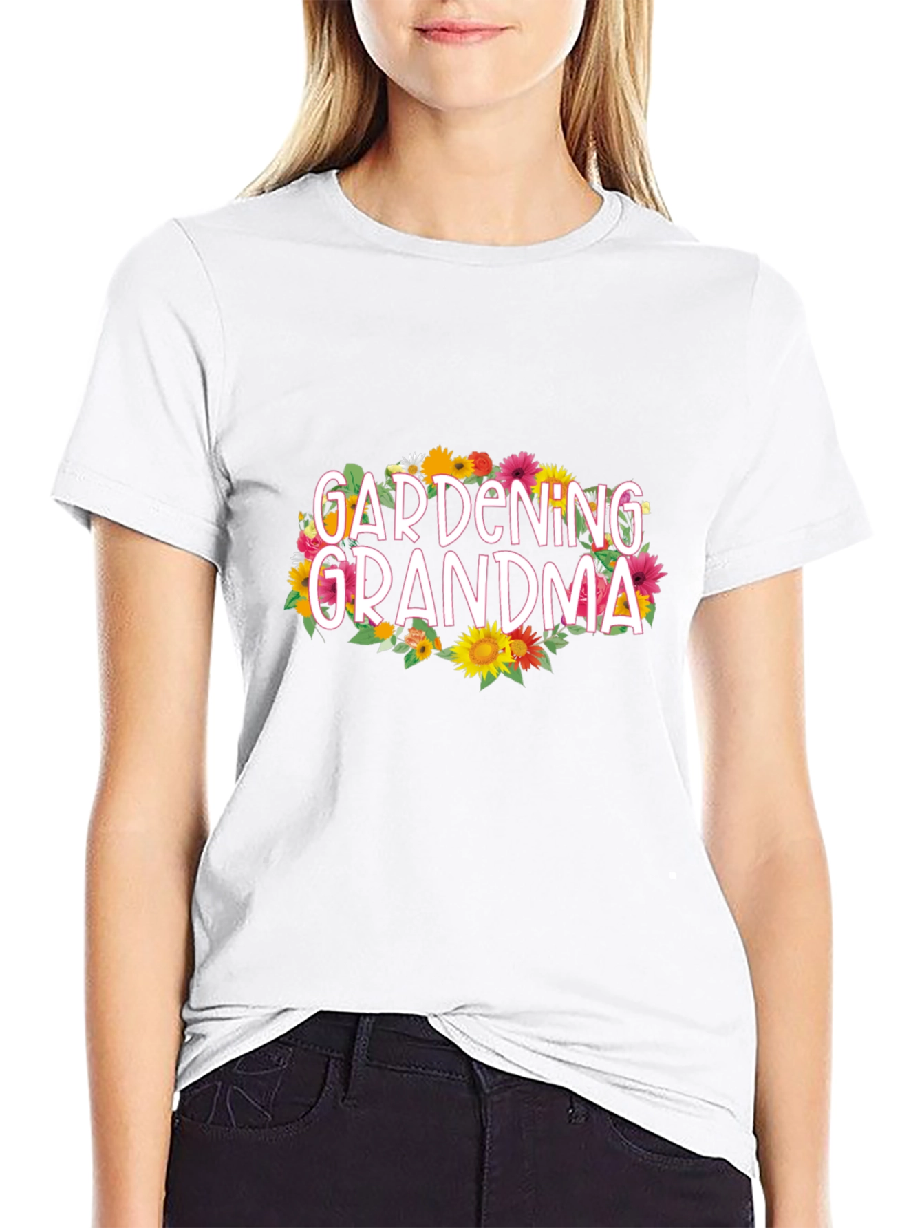 Gardening Grandma Graphic Tee - Floral Design