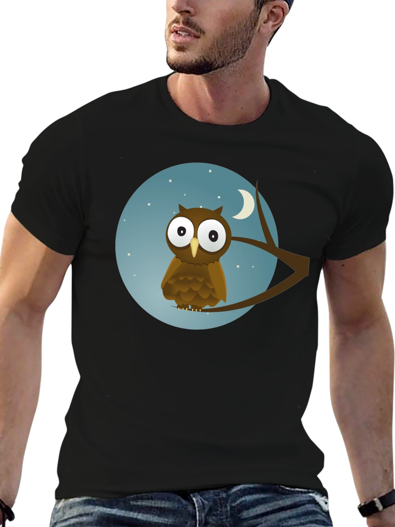 Owl Moon Black T-Shirt