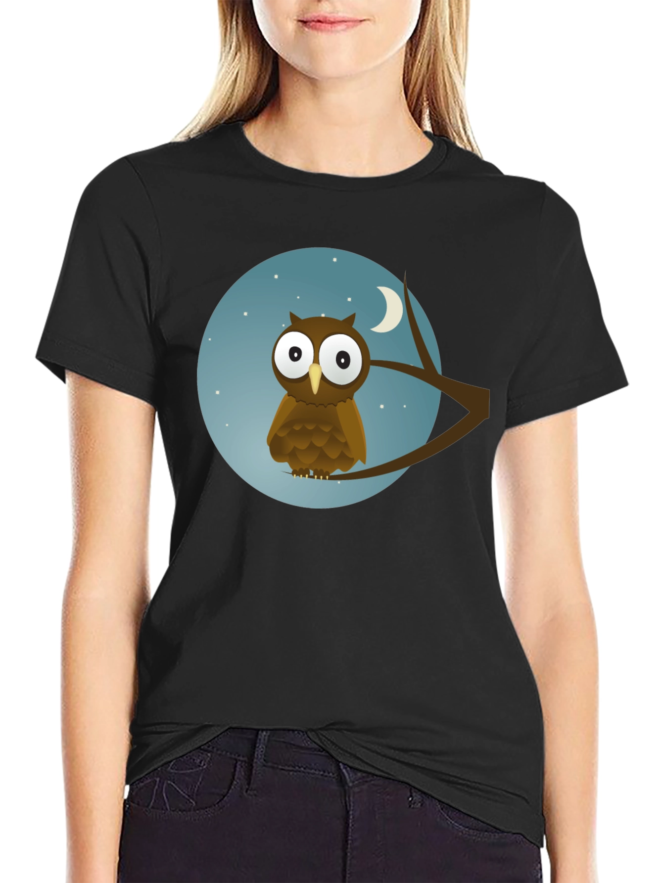 Owl Moon Black T-Shirt