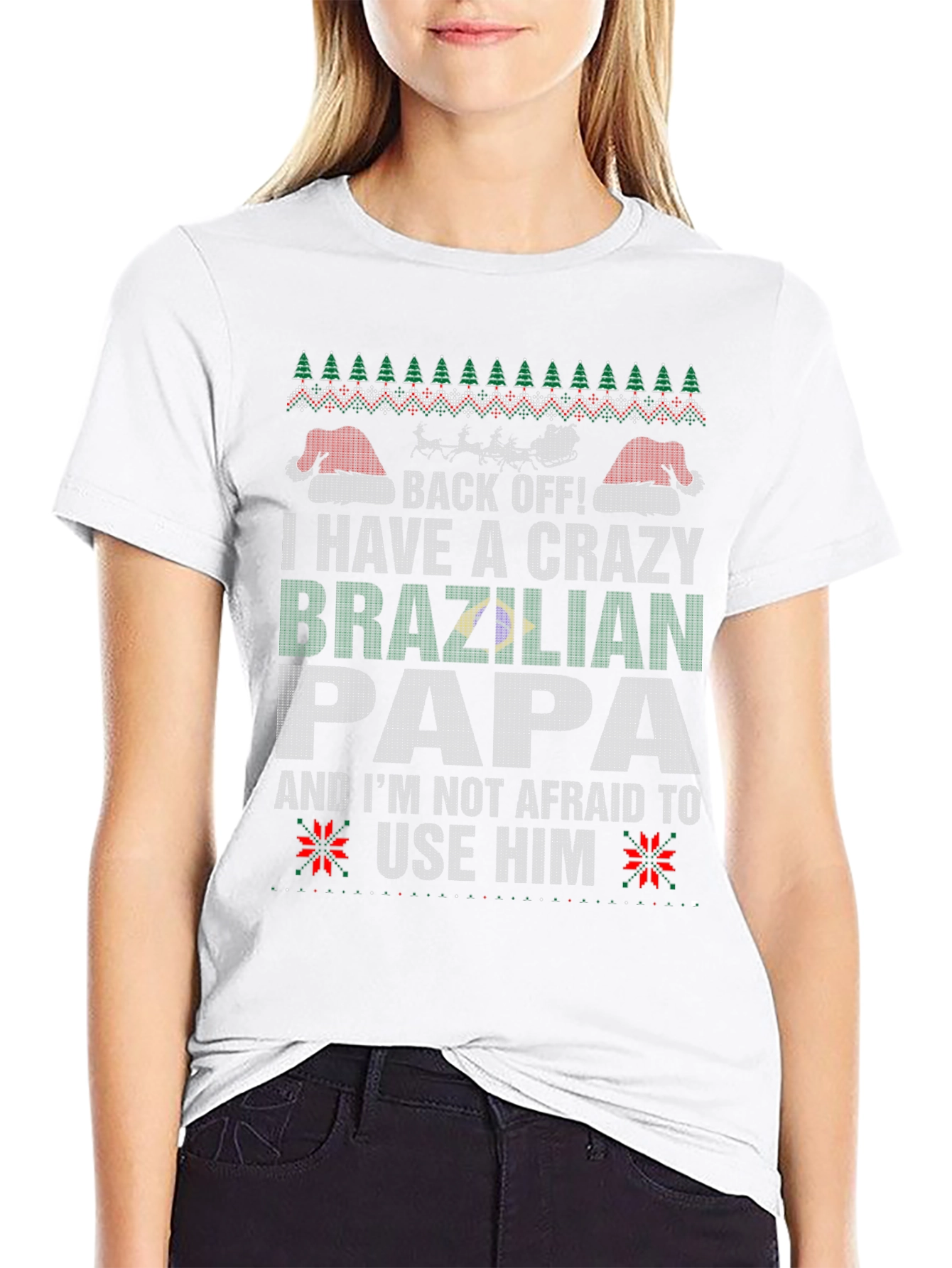Crazy Brazilian Papa Ugly Christmas T-Shirt
