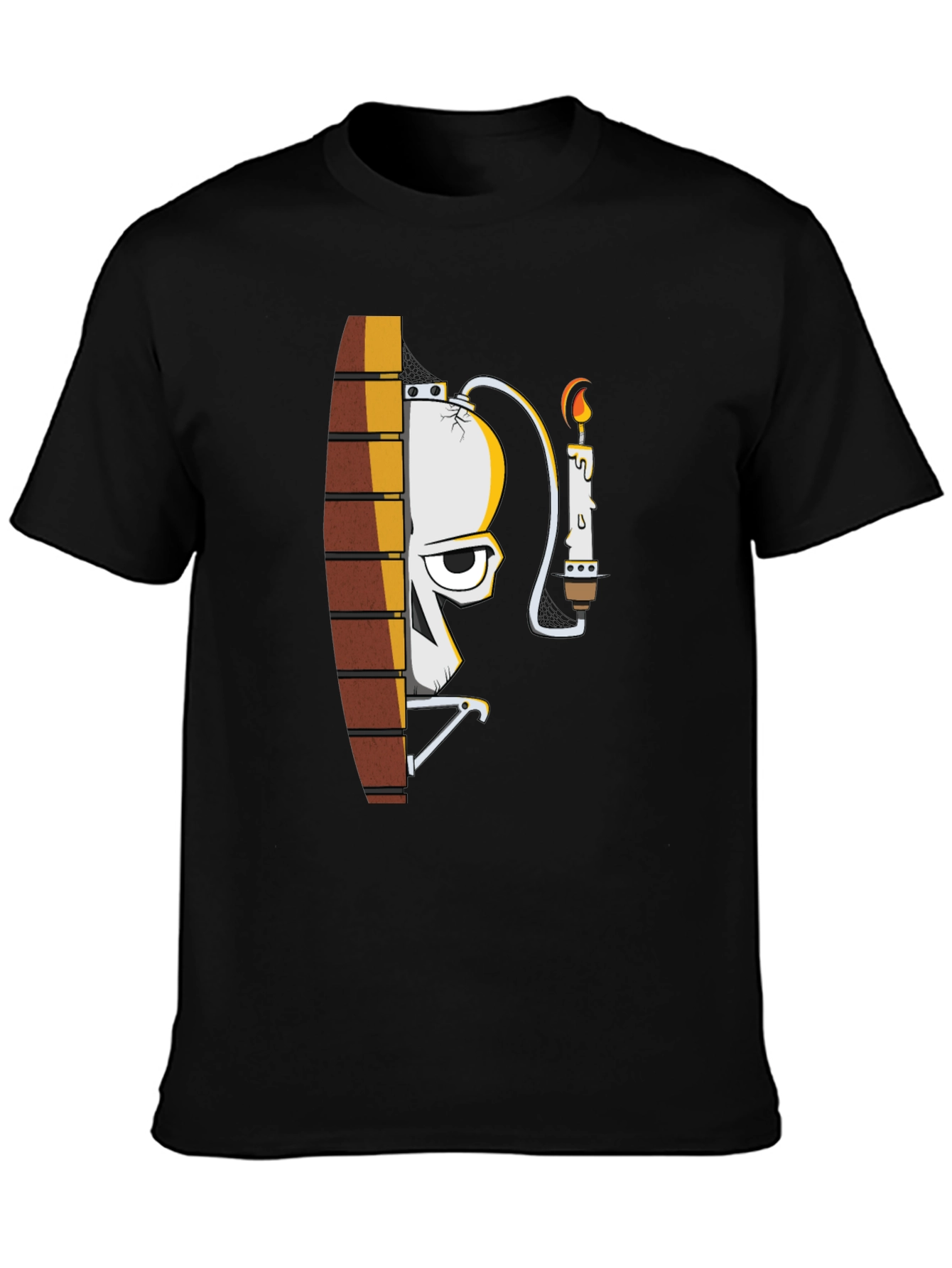 Skull and Candle Graphic Black T-Shirt