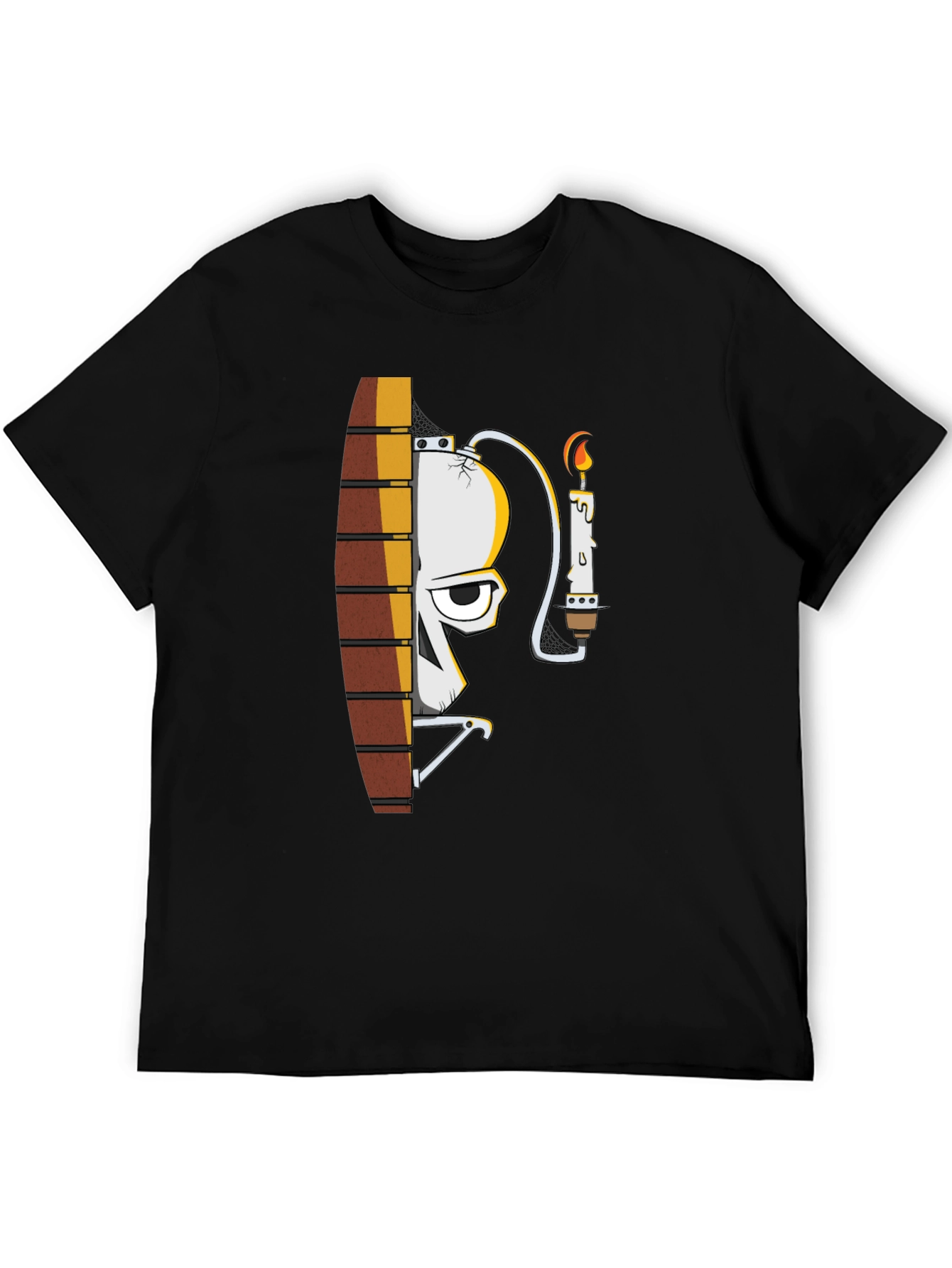 Skull and Candle Graphic Black T-Shirt